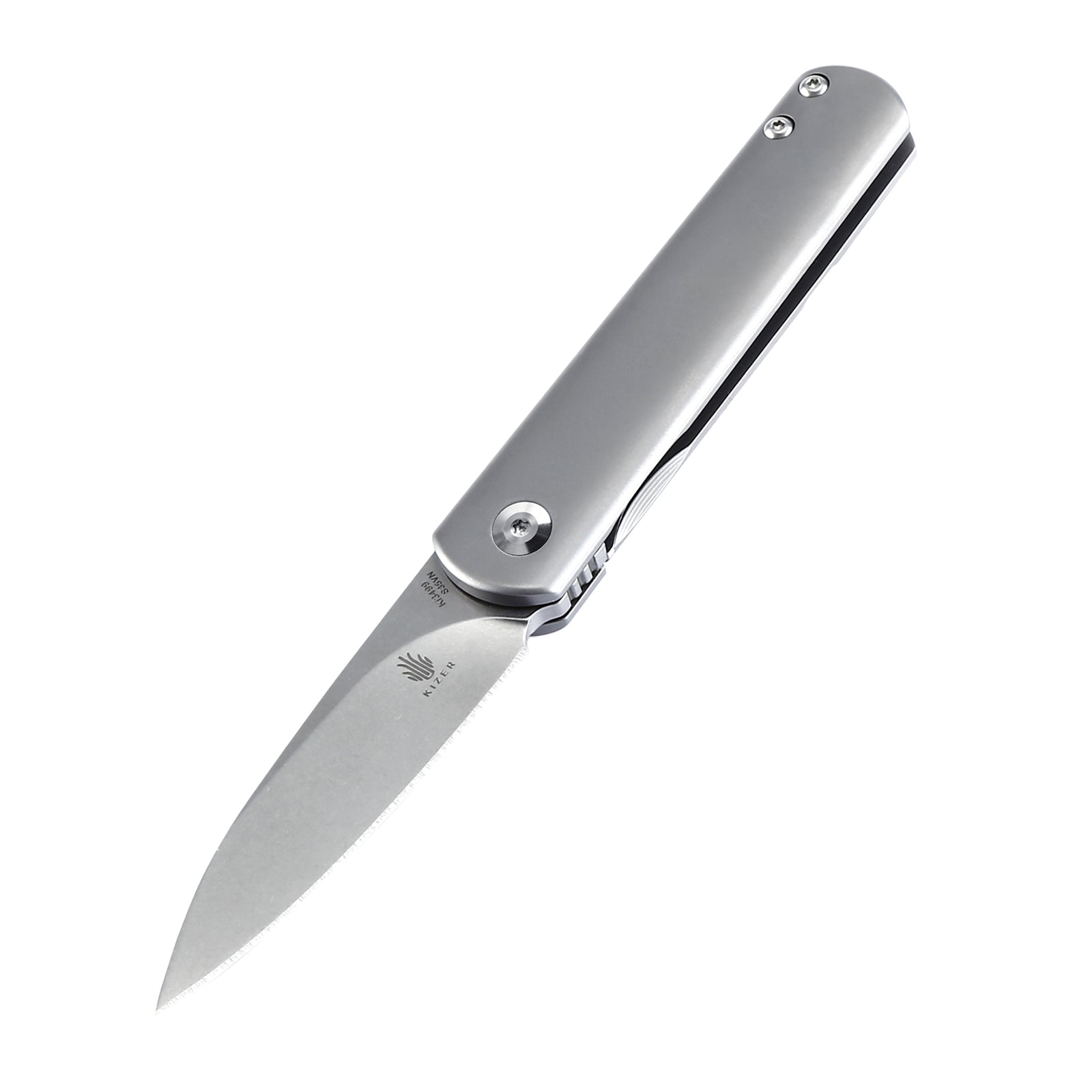 Shark Tooth N690 Black Carbon Fiber Handle 2.8 inch - Kizer