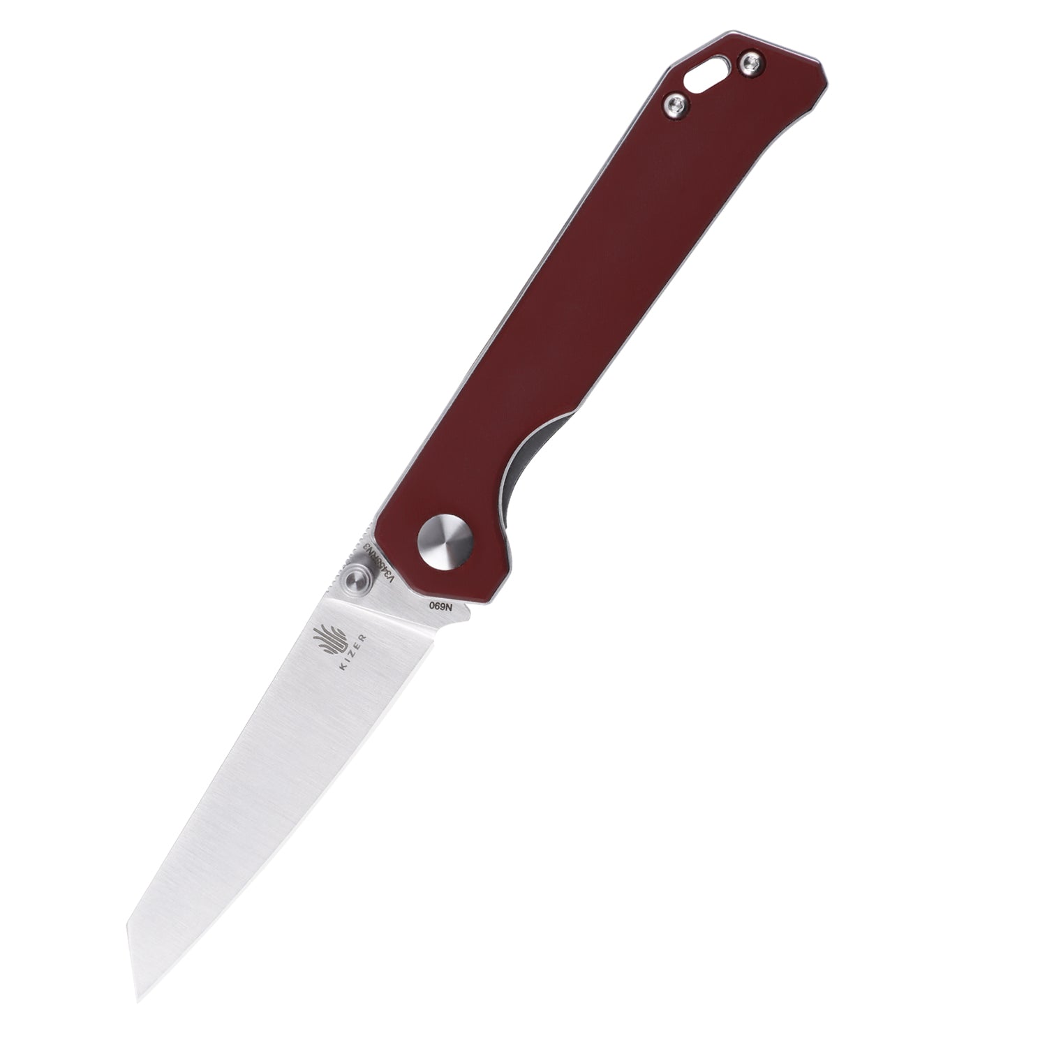 Kizer Cutlery Assassin Folding Knife 3" 154CM Steel Blade Red Micarta  Handle