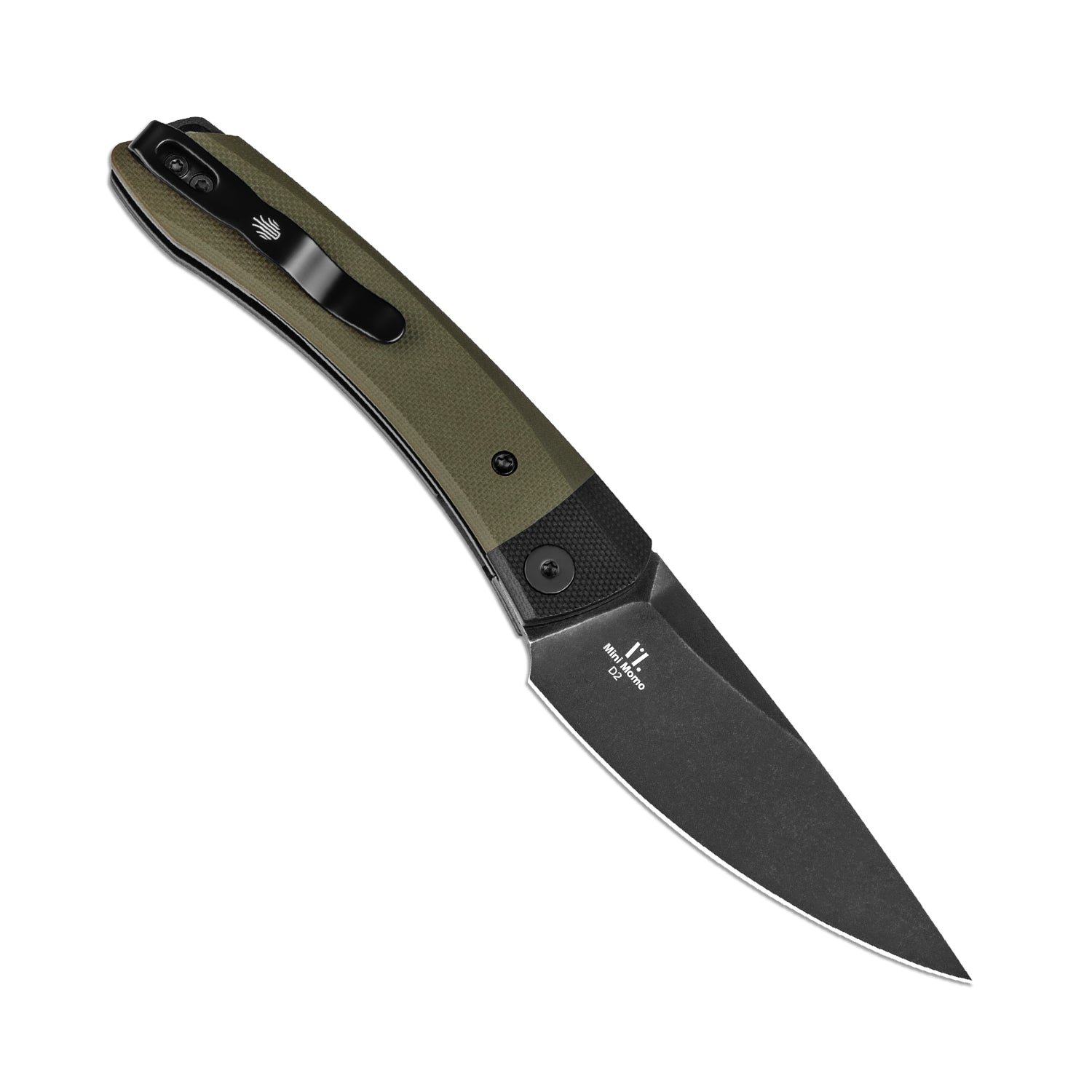 Mini Momo | D2 | Black G10+Olive Green G10 | KizerV™ 3663M2