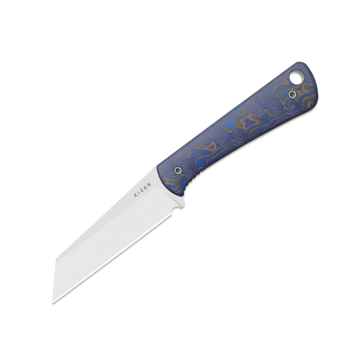 MiCrow | Wharncliffe | AEB-L | vortex pattern micarta | Stonewashed | KizerV™ 1139A2