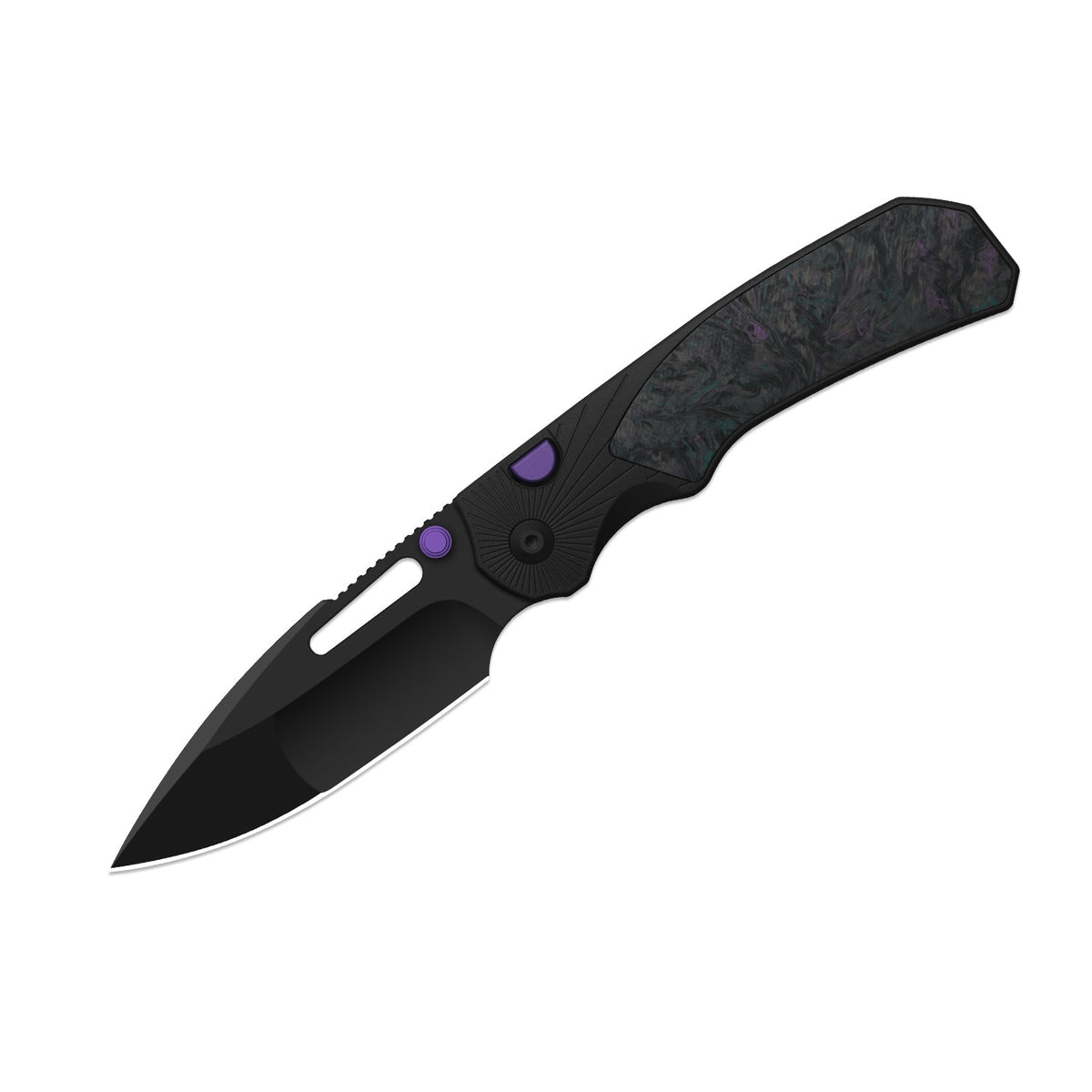 Durandal | Kizer Button Liner Lock™ | Aluminum & Fatcarbon® Black Dark Matter | S35VN + Black PVD Coating | KizerB™ 3765BD1