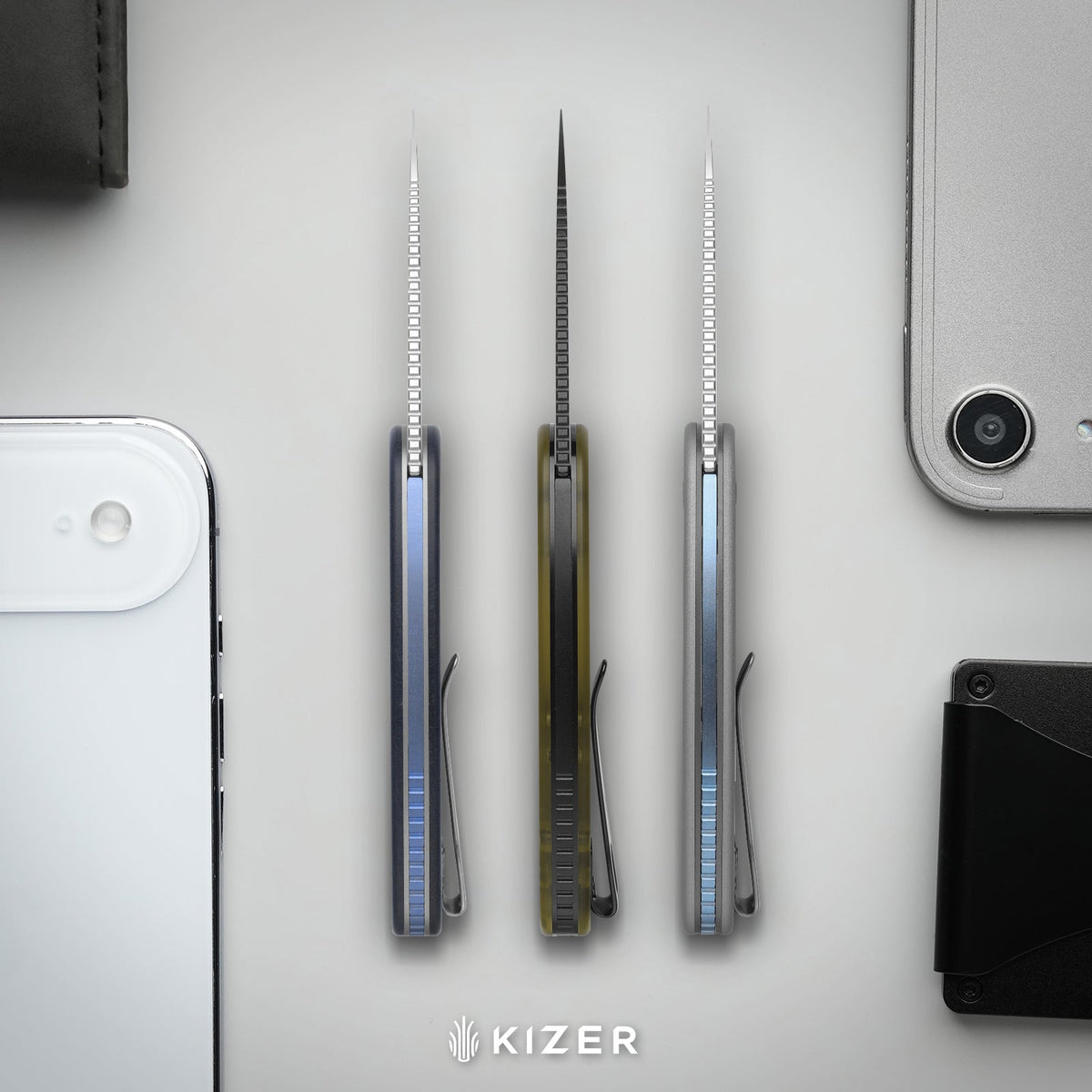 Microbe TSJ AirTi | KStop™ Slip joint | Richlite | 14C28N + Stonewashed | KizerV™ 2742TSJA2