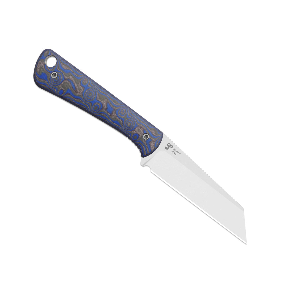 MiCrow | Wharncliffe | AEB-L | vortex pattern micarta | Stonewashed | KizerV™ 1139A2
