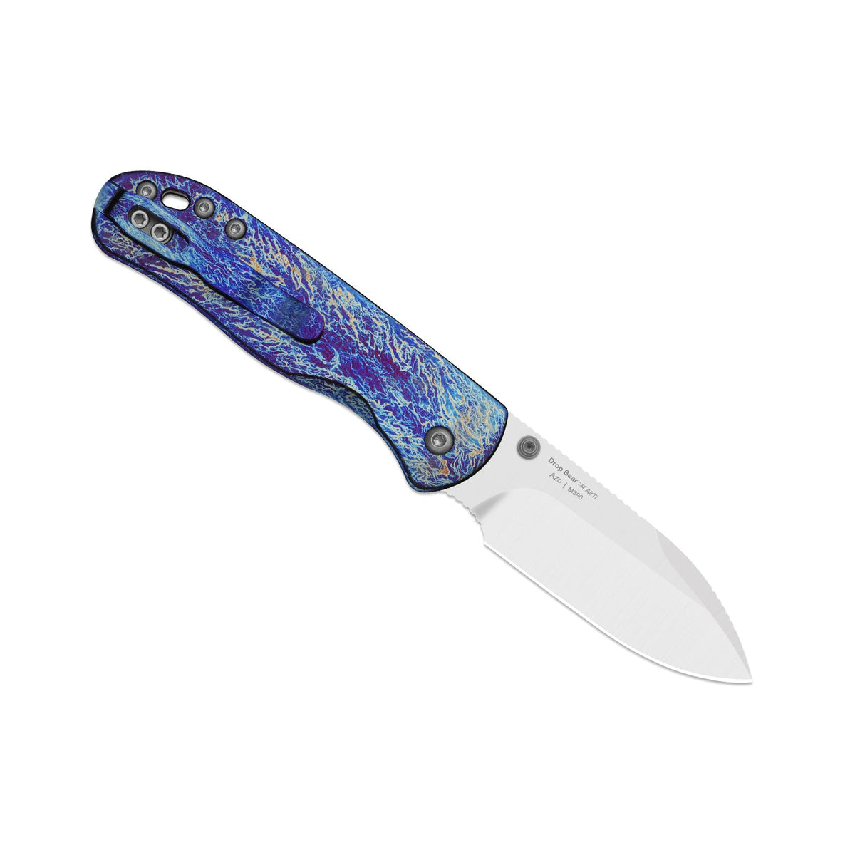 Drop Bear 292 AirTi | Kizer Button Liner Lock™ | M390 + Satin | Etched Pattern Aluminum | KizerB™ 3619.292BDK1 (Limited Release)
