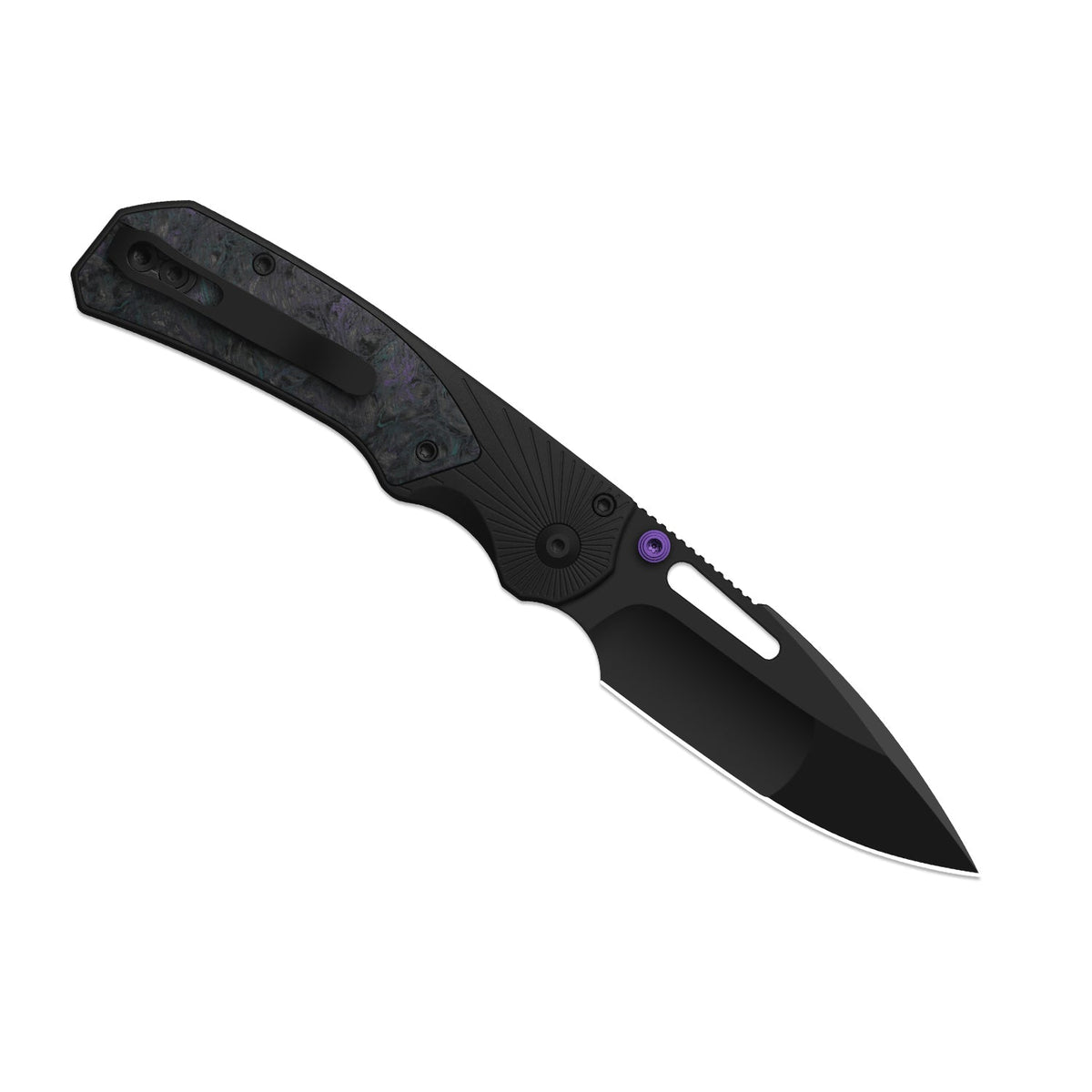 Durandal | Kizer Button Liner Lock™ | Aluminum & Fatcarbon® Black Dark Matter | S35VN + Black PVD Coating | KizerB™ 3765BD1