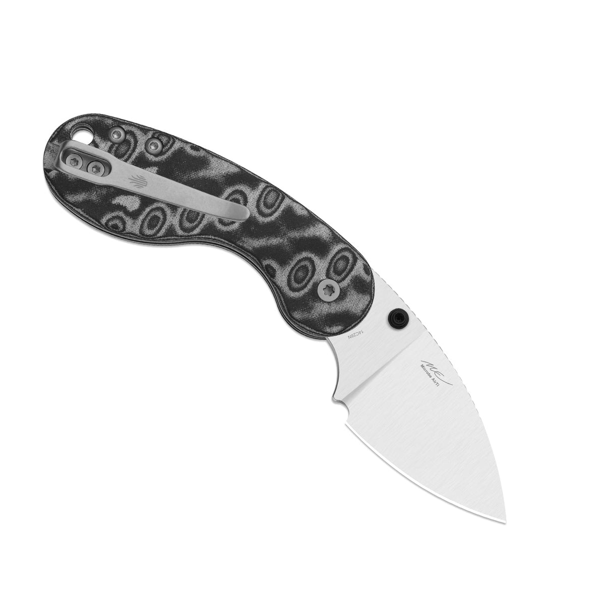 Microbe DSJ AirTi | Detent Slip Joint | vortex pattern micarta | 14C28N + Satin | KizerV™ 2742DSJA2