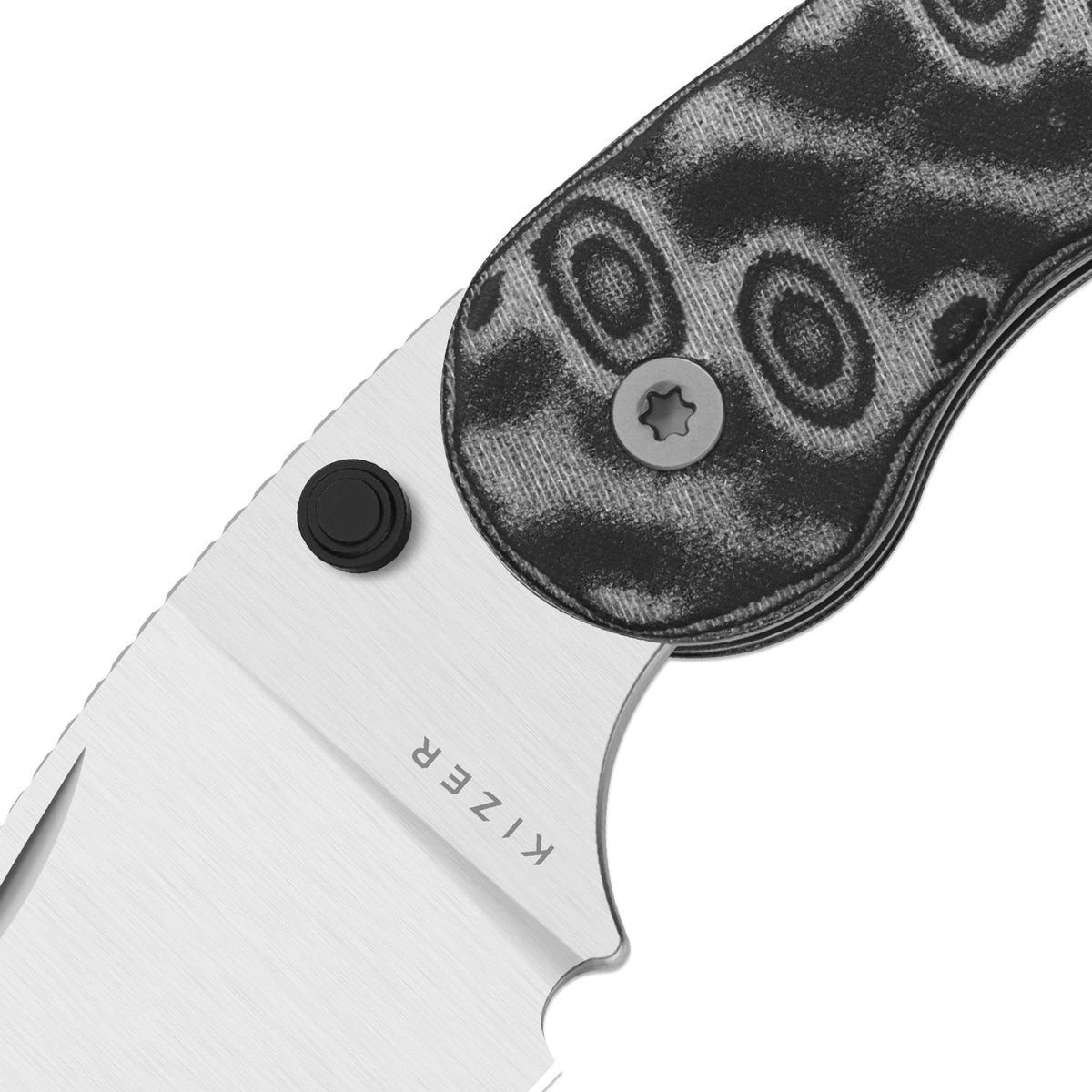 Microbe DSJ AirTi | Detent Slip Joint | vortex pattern micarta | 14C28N + Satin | KizerV™ 2742DSJA2