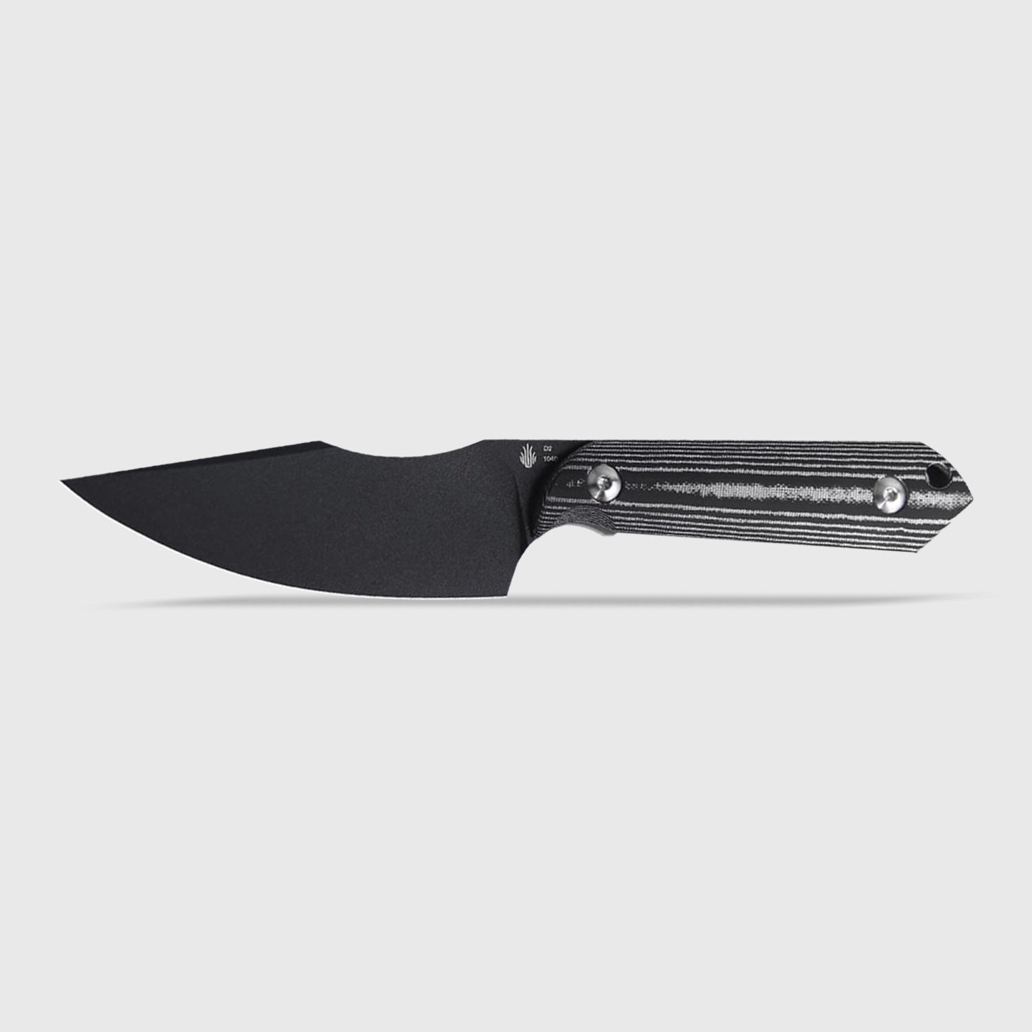 Harpoon Black Micarta 3.9 inch Fixed Blade Knife - Kizer