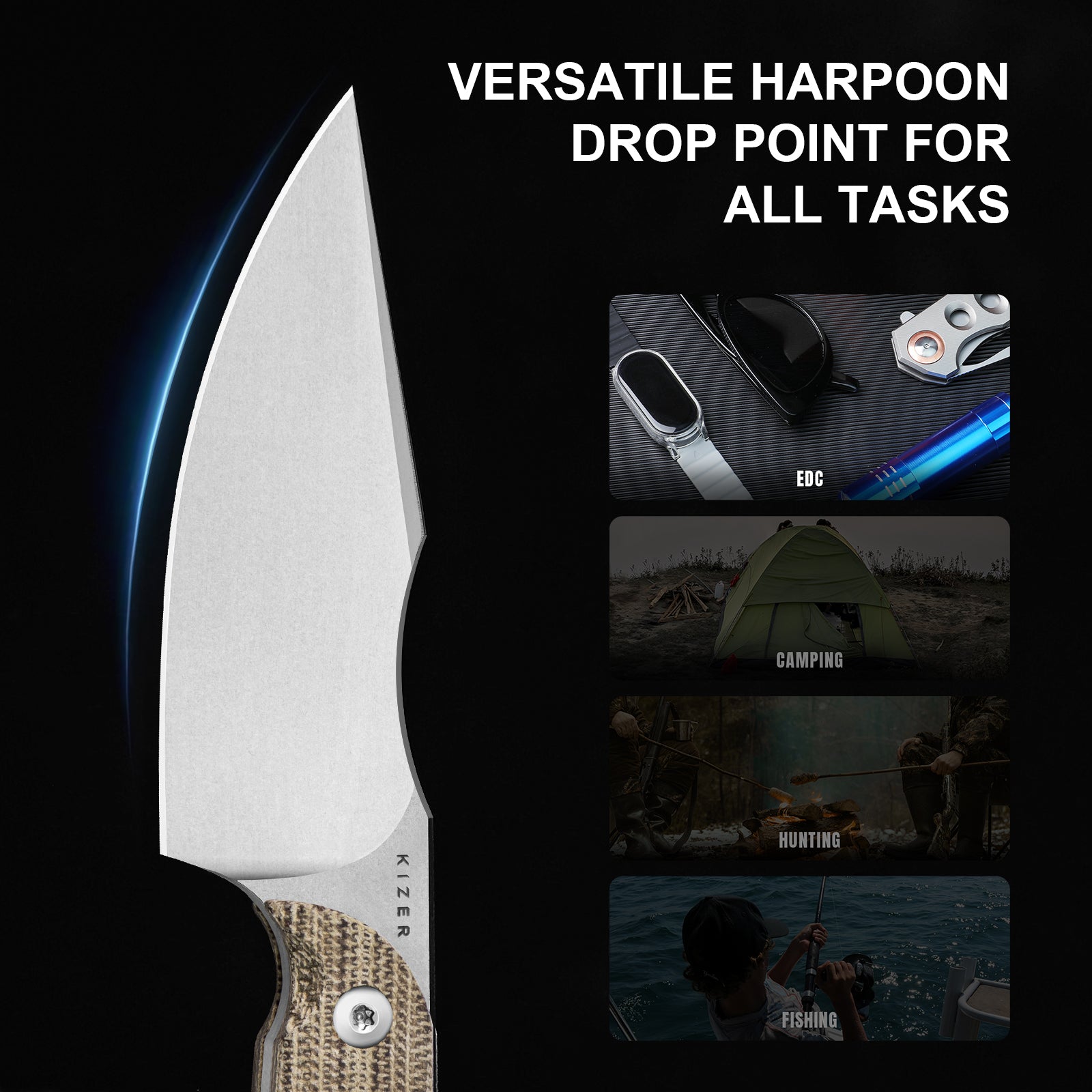 Mini Harpoon | AEB-L | Micarta | KizerV™ 1040S7