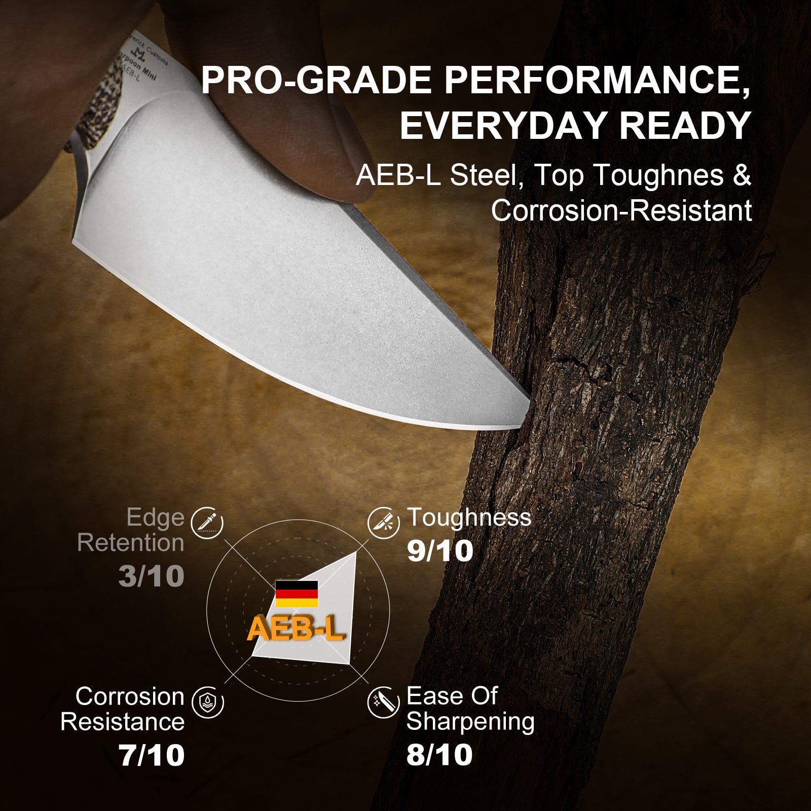 Mini Harpoon | AEB-L | Micarta | KizerV™ 1040S7