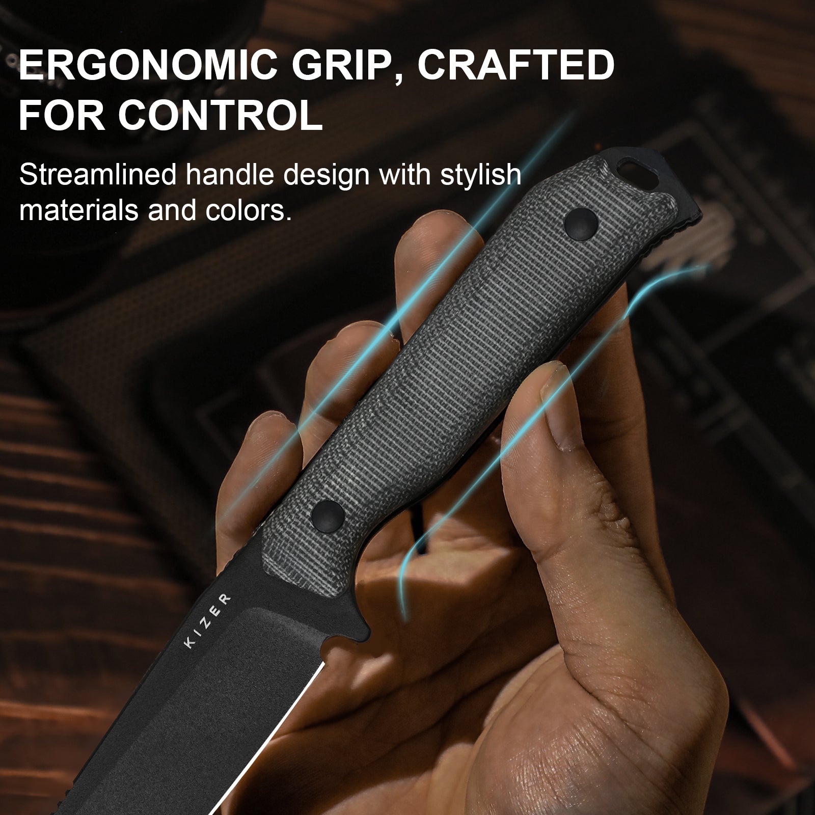 Begleiter® Fix | 3V+Hollow Grind | Micarta | Hollow Grind | KizerV™ 1045MS1