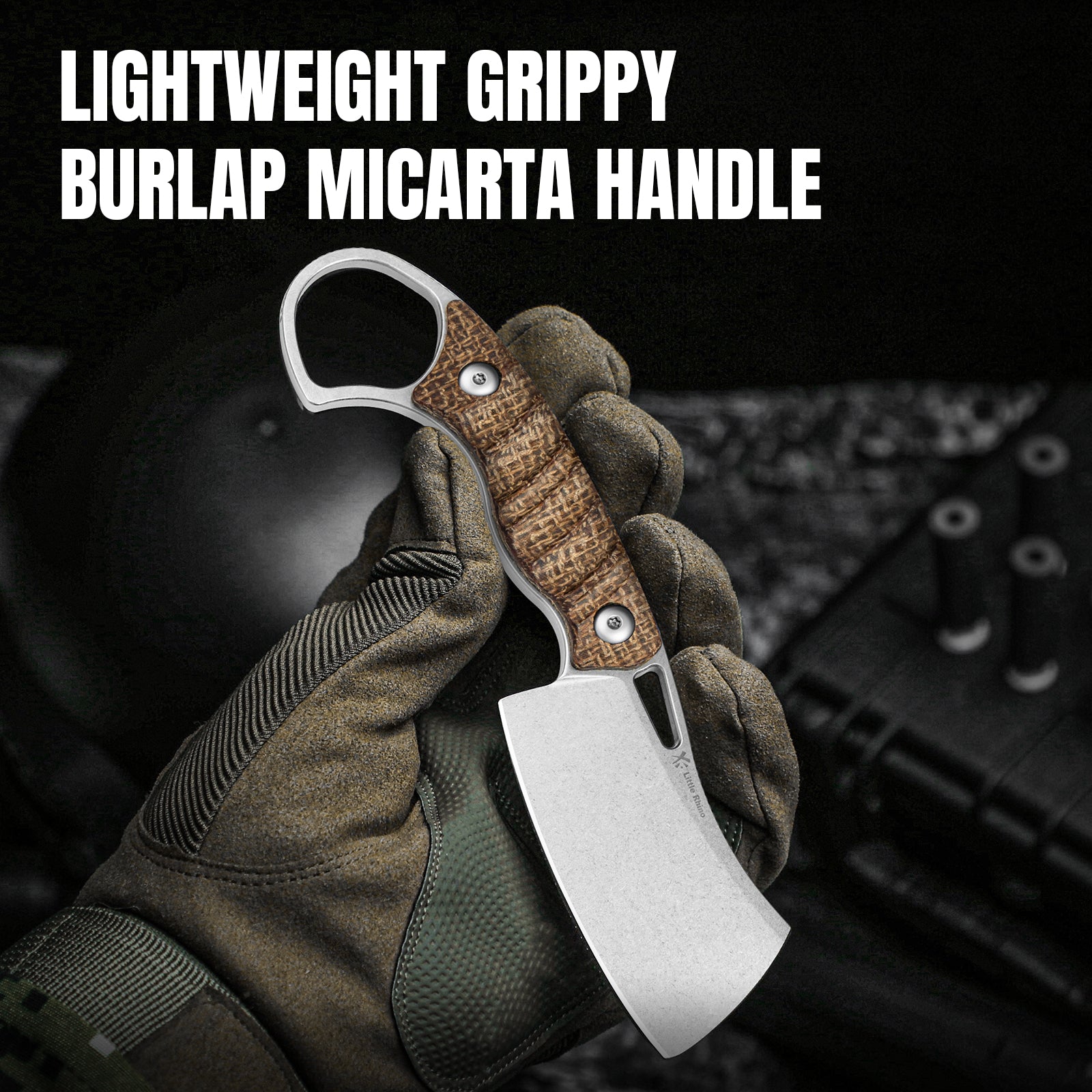 Little Rhino | AEB-L | Burlap Micarta | 1065A4