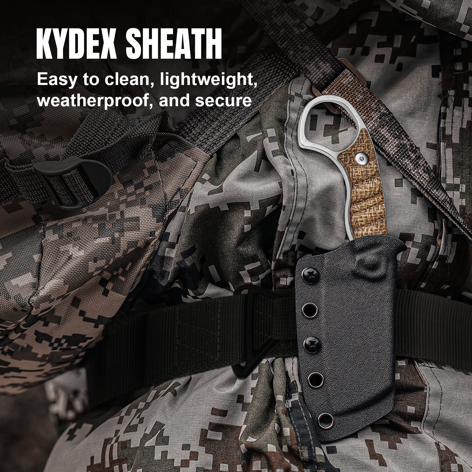 Little Rhino | AEB-L | Burlap Micarta | 1065A4