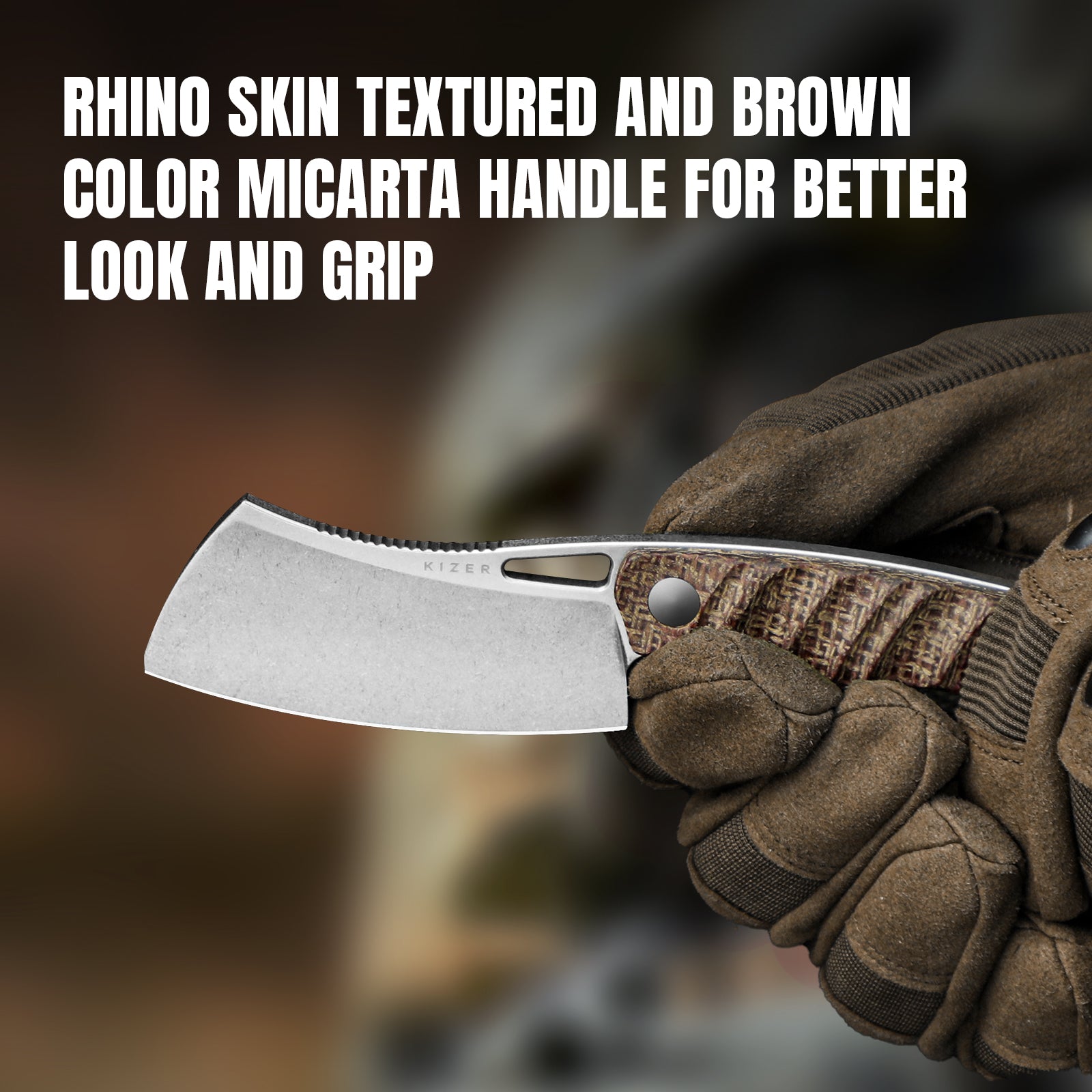 Little Rhino | AEB-L | Burlap Micarta | 1065A4