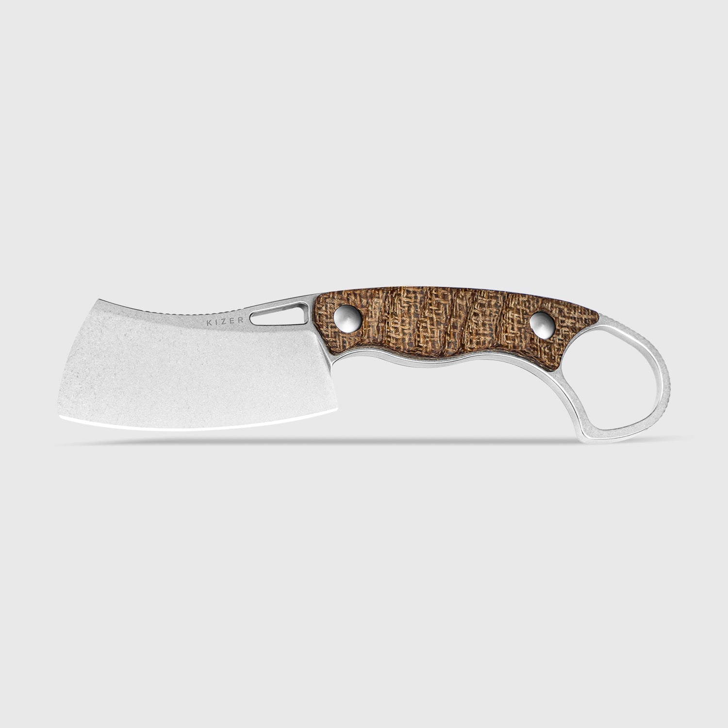 Little Rhino | AEB.L | Burlap Micarta | KizerV™ 1065A4