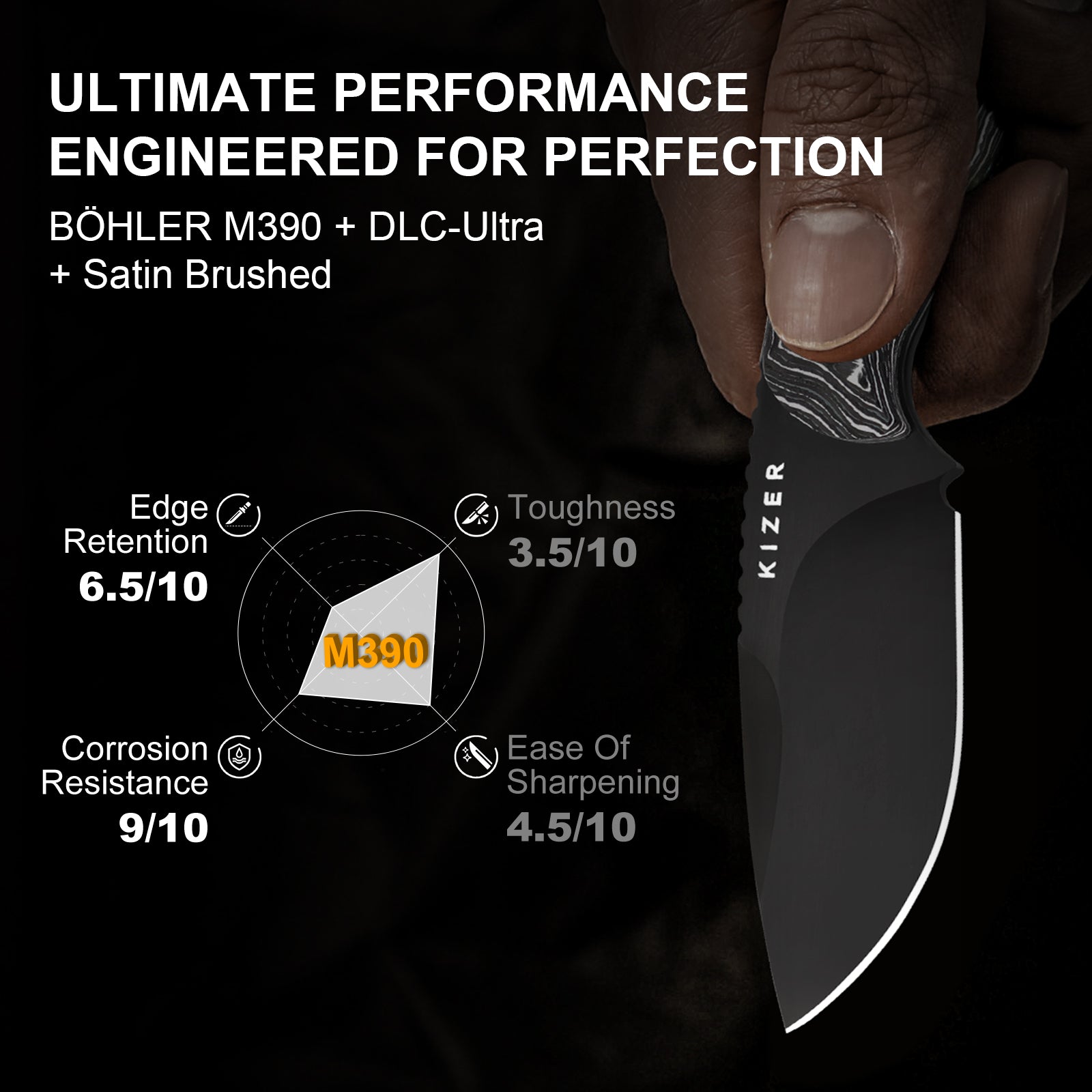 BUDDY | M390 | Fat Carbon White Storm | 1081A9