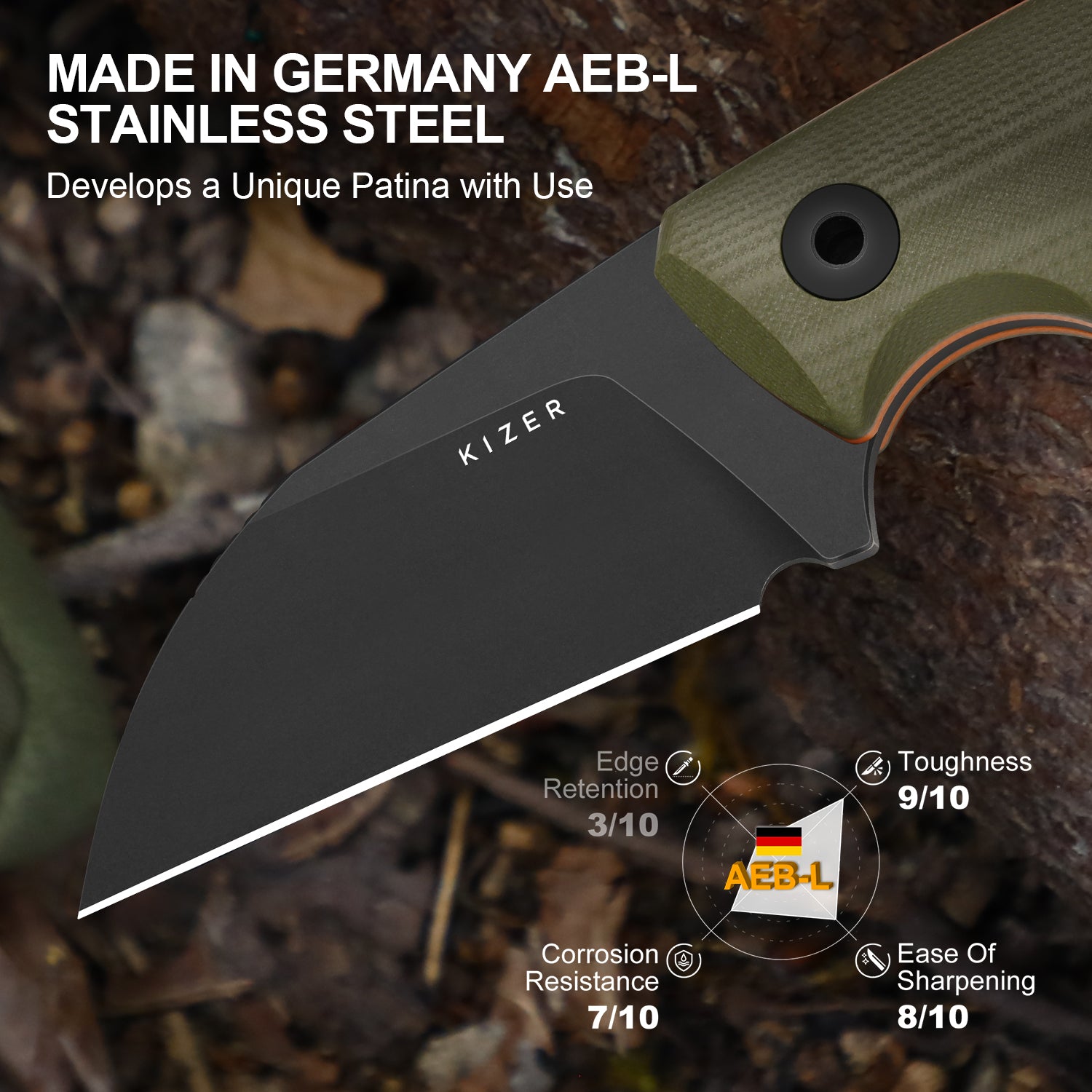 Snick | AEB-L | Two-Tone G10 | KizerV™ 1085A3