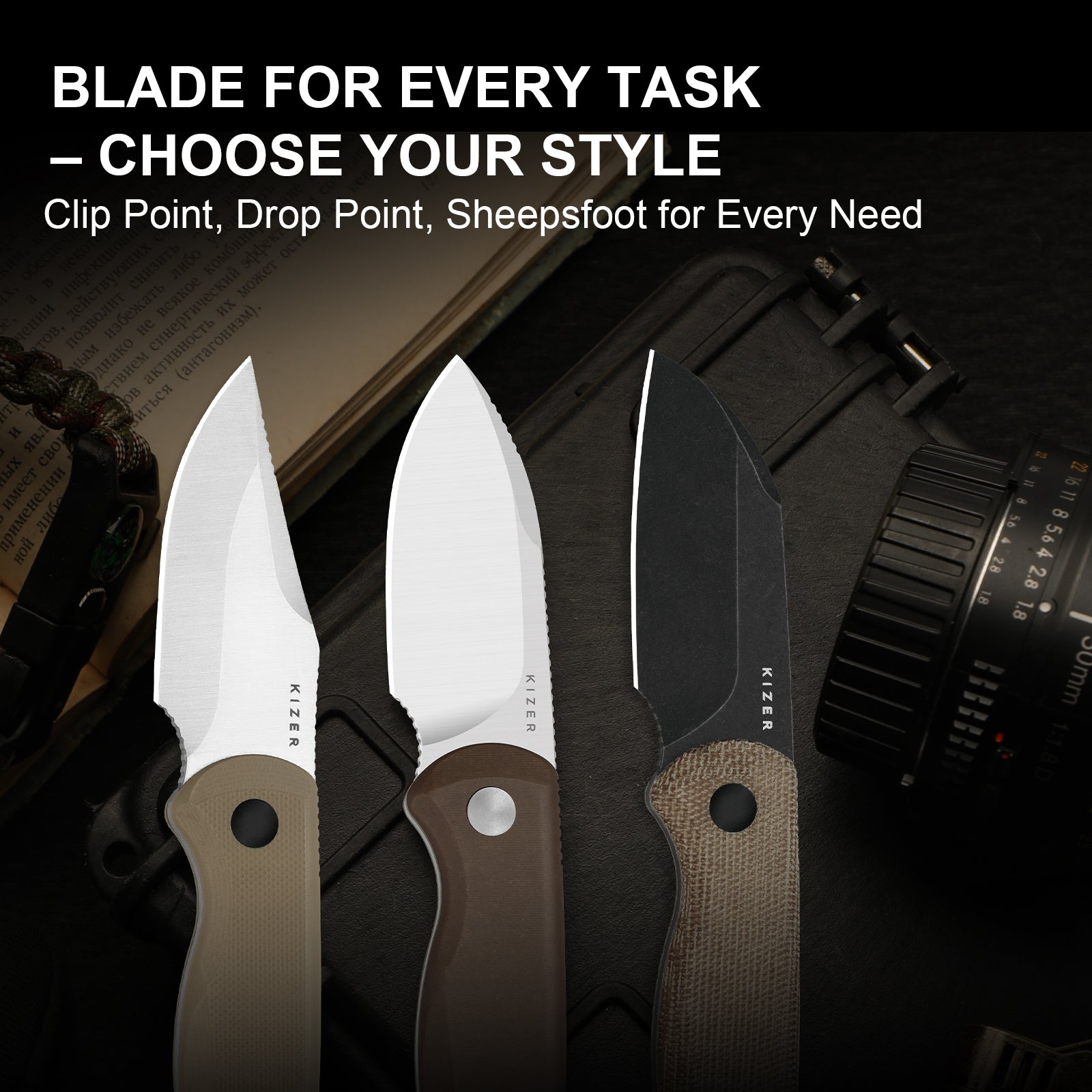 Drop Bear® Fix | Norplex UltreX™ Micarta | 14C28N | KizerV™ 1094A2