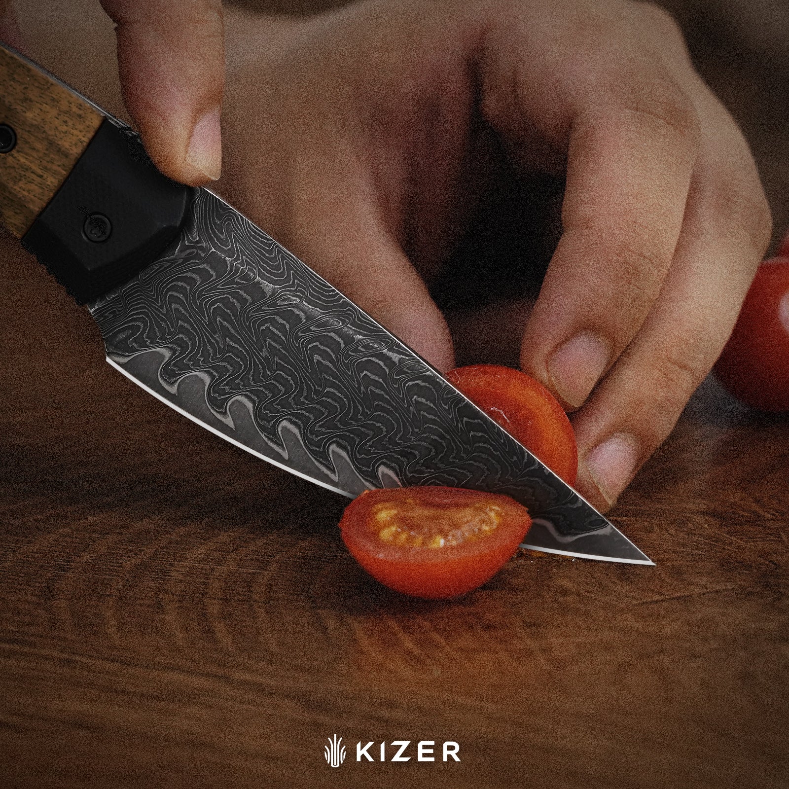 Momo Fix 3 | Takefu VG-10 Damascus | Mkuruti Wood & G10 | KizerB™ 1124A1