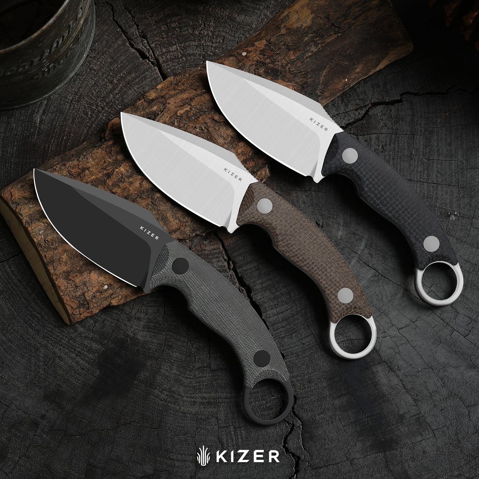 Cabox II | AEB-L | Micarta | Black PVD Coating | KizerV™ 1128A1