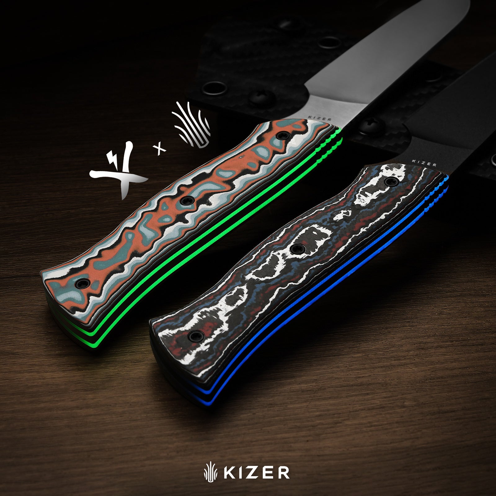 Whip Tail | Designed by Arc and Iron Knives | FatCarbon Nebula & GID G10 | CPM 10V | KizerB™1131A1