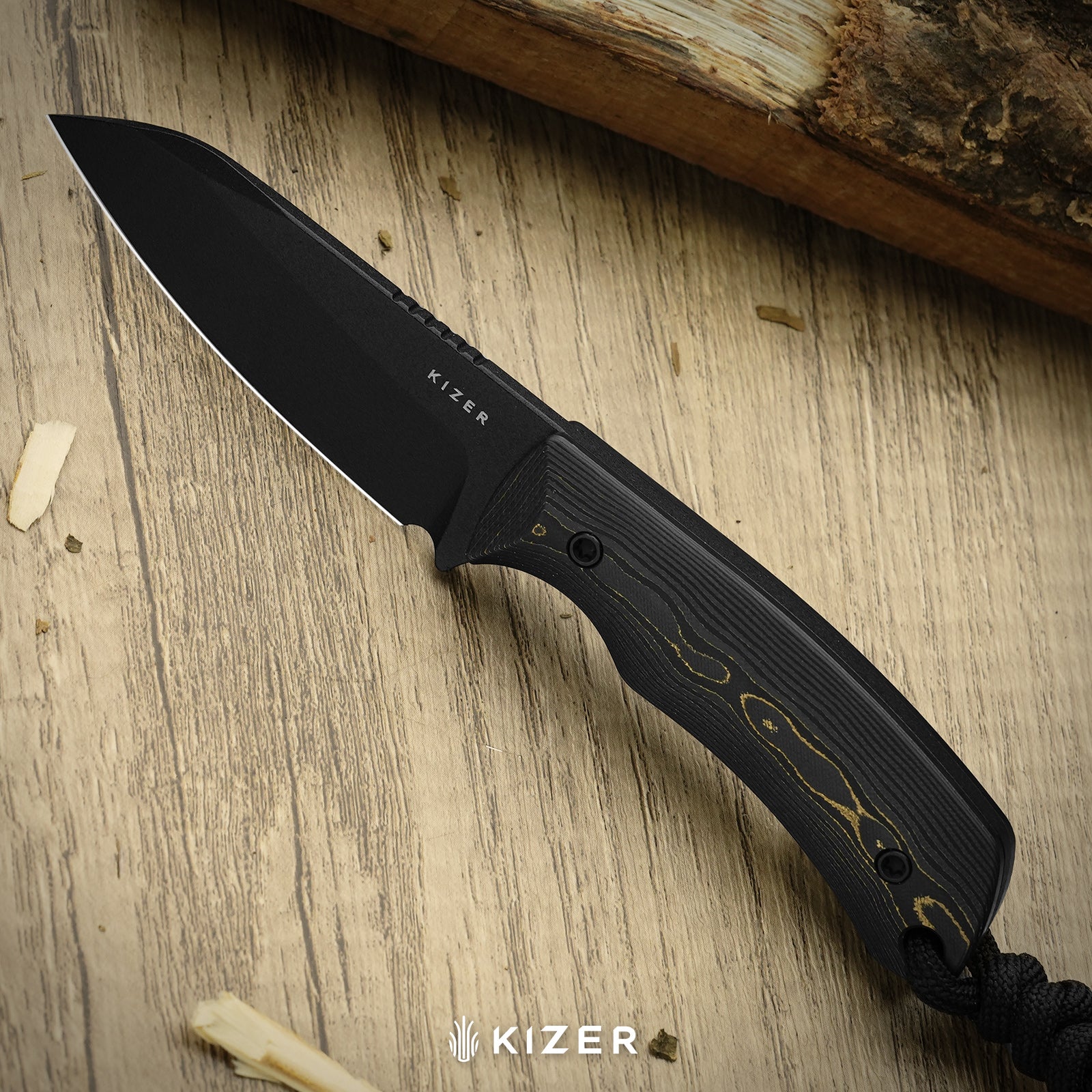 Field Mouse | CPM 3V | FatCarbon Camo Gold | Fixed Blade | KizerB™ 1135A1