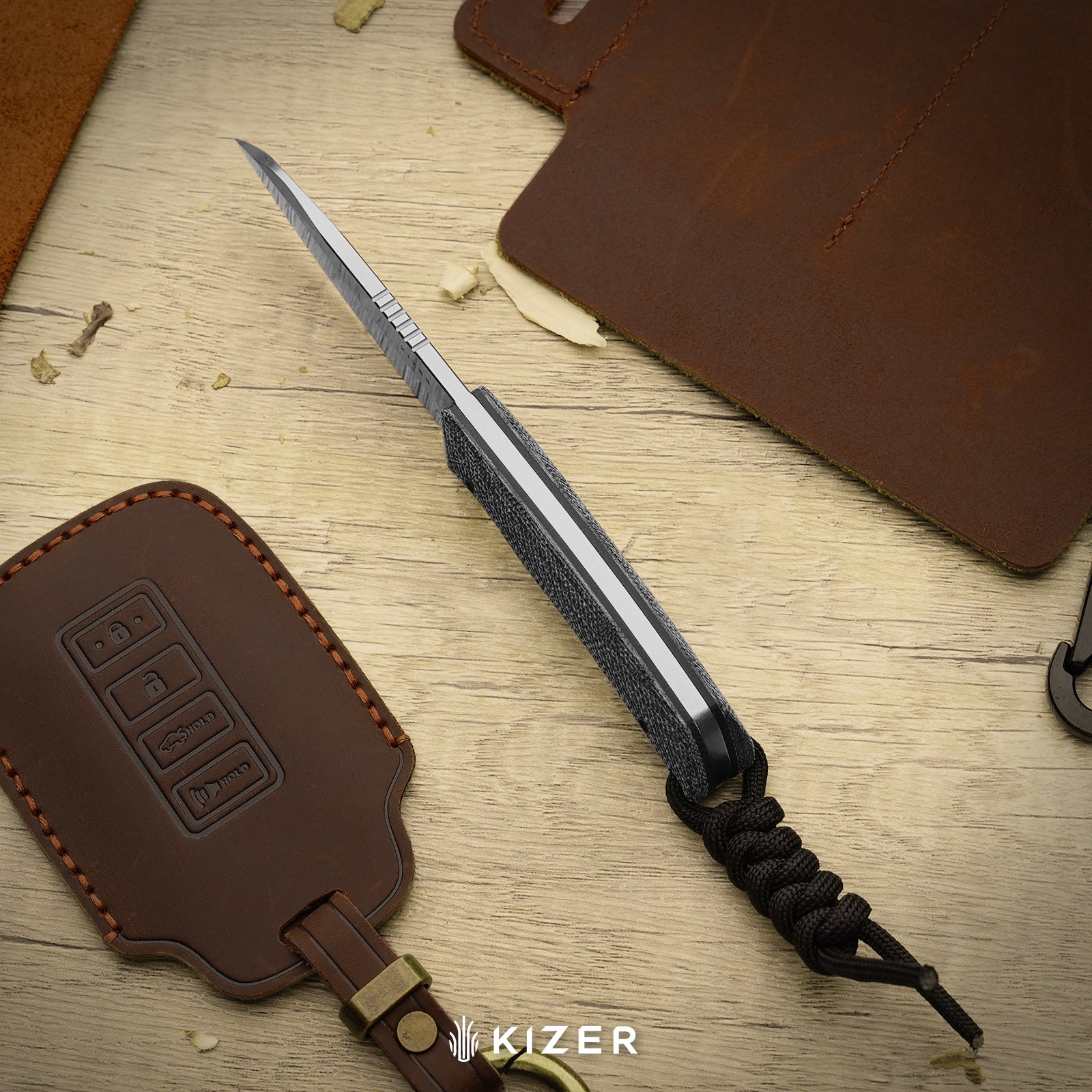 Field Mouse | CPM 3V | FatCarbon Camo Gold | Fixed Blade | KizerB™ 1135A1
