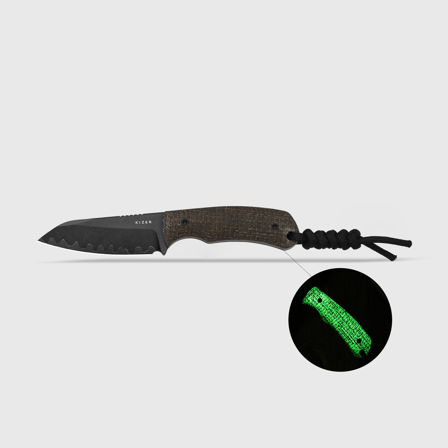 Field Mouse | 3-Layer Composite Steel | GID Canvas Micarta | Fixed Blade | KizerB™ 1135A2