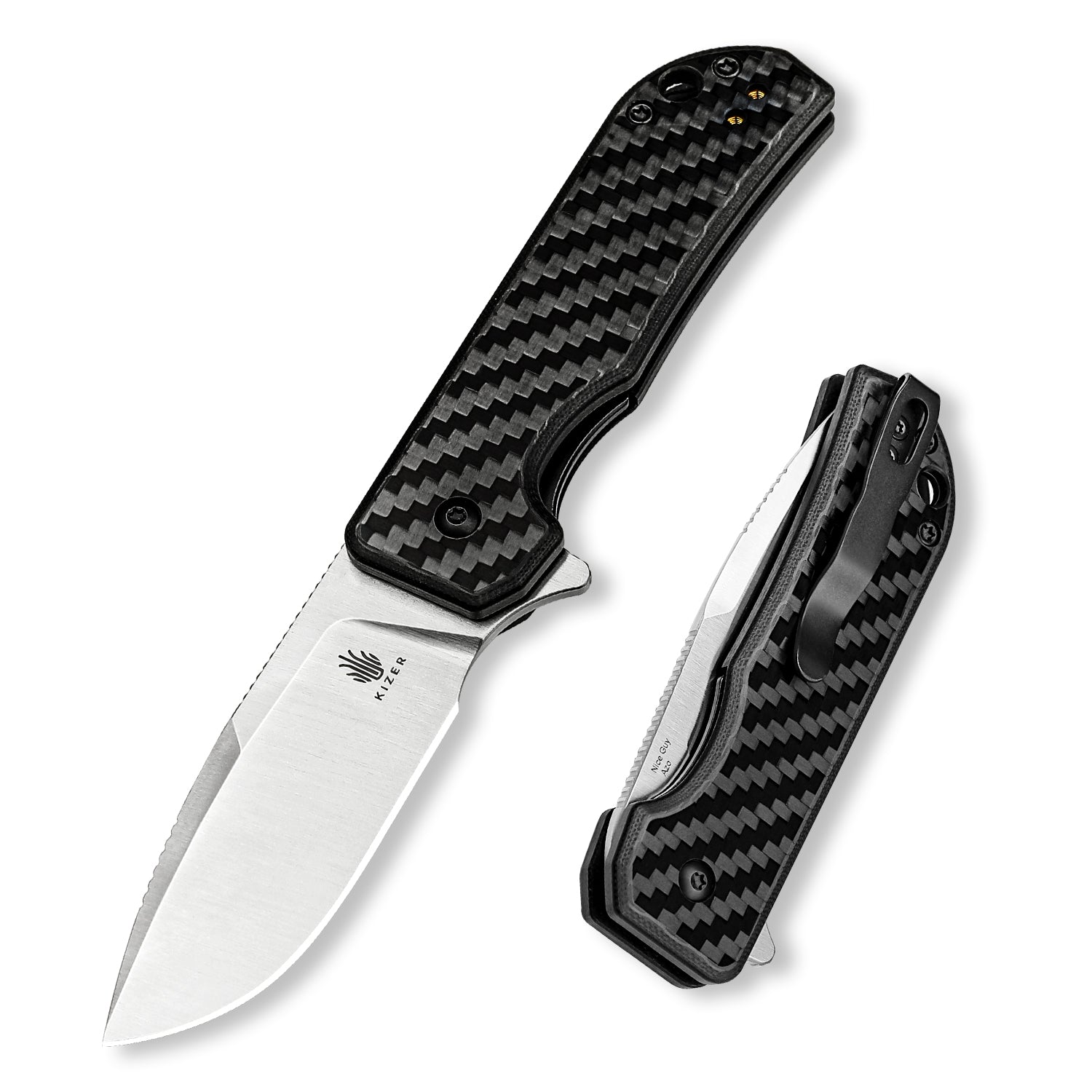 Nice Guy 2.84 inch G10 Carbon Fiber Handle V3011C1-Kizer