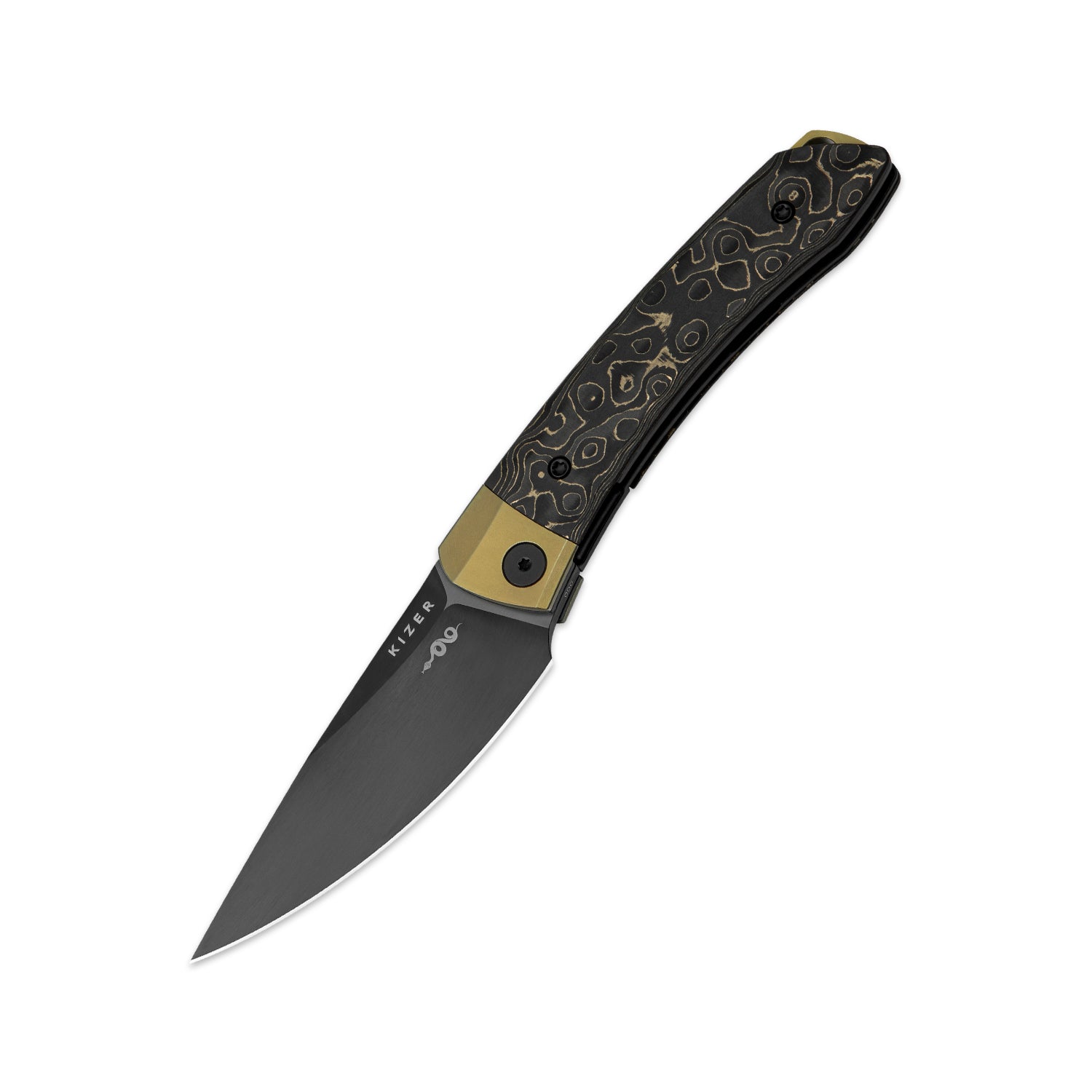 Mini MoMo | S90V | Titanium+Fat Carbon Camo Gold | KizerB™ 3663A3