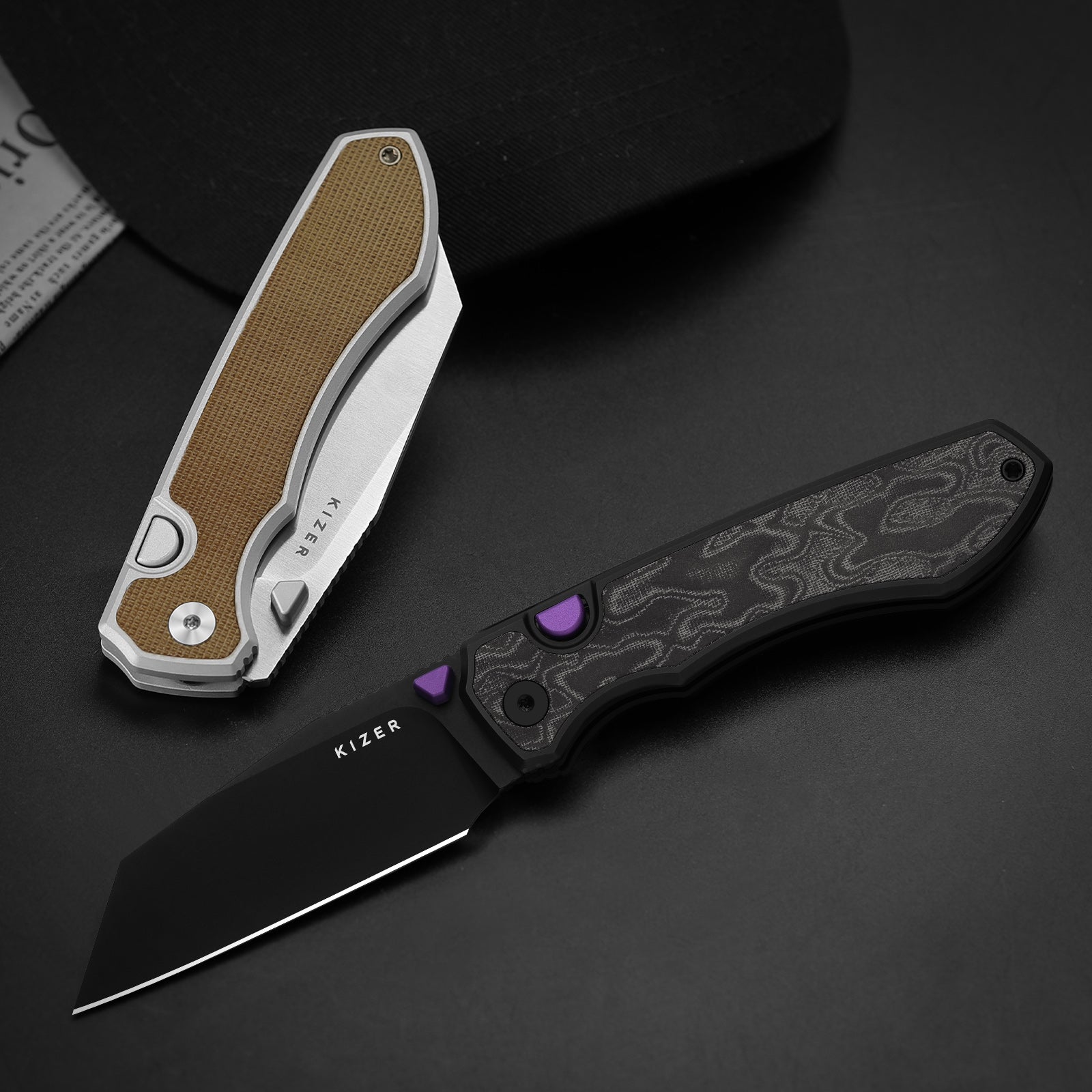 Wharning | Kizer Button Liner Lock™ | WHARNCLIFF | S45VN | KizerB™ 3738A2