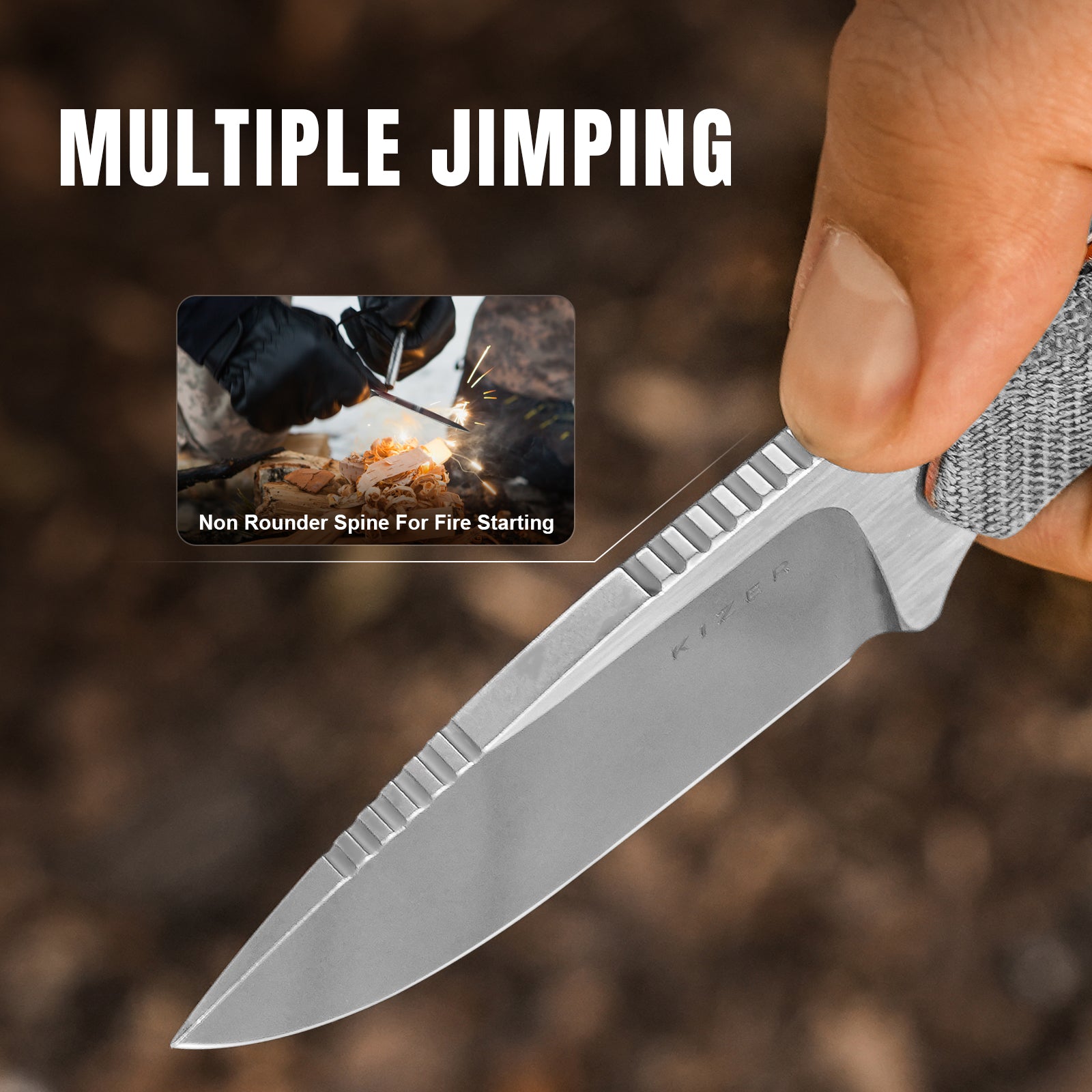 Beaver | Nitro-V | Micarta+ Orange G10 | KizerV™ 1078A2