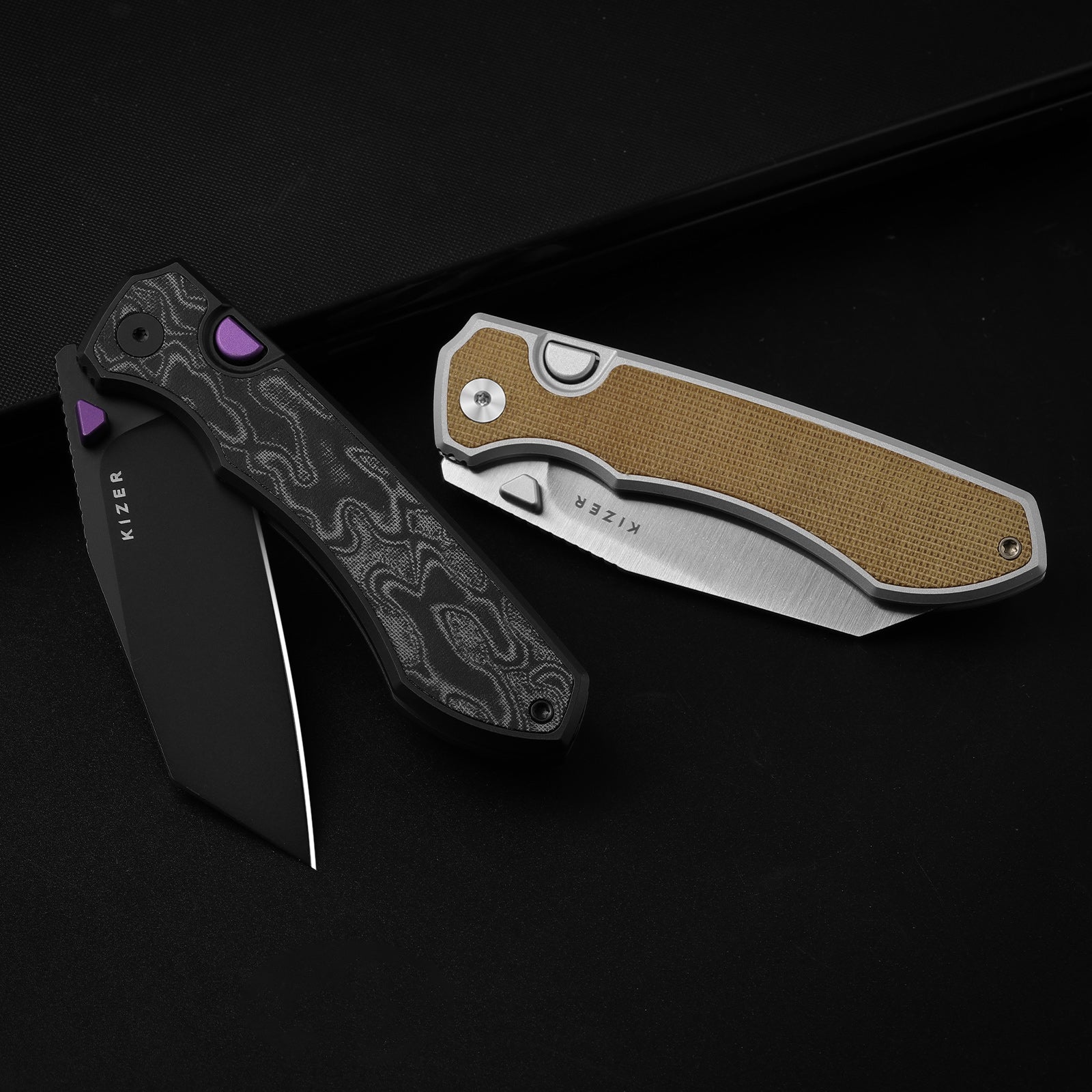 Wharning | Kizer Button Liner Lock™ | WHARNCLIFF | S45VN | KizerB™ 3738A2