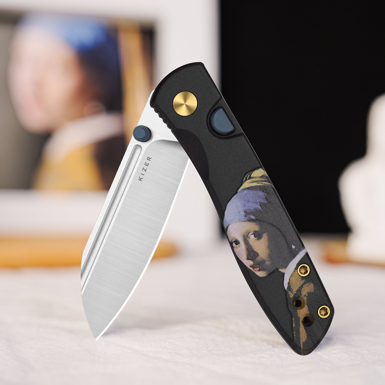 Renissance | Kizer Button Liner Lock™ | G10 | N690 Black PVD Coating | KizerV™ 3698A4