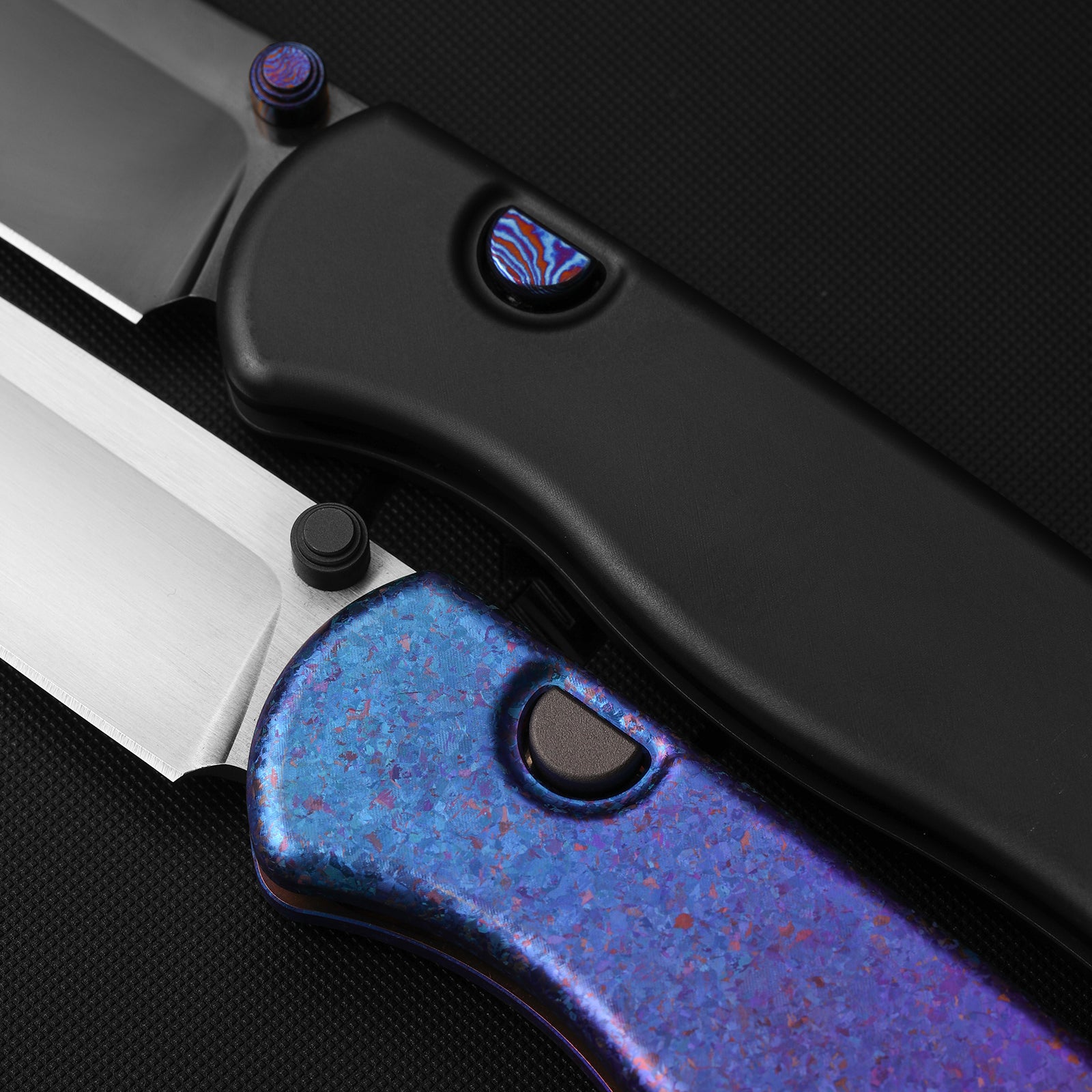 Drop Bear® Zero | Kizer Button Liner Lock™ | Elmax + Hand-Brushed + Hollow Grind | Crystallized Titanium | KizerB™ 3619BDA5