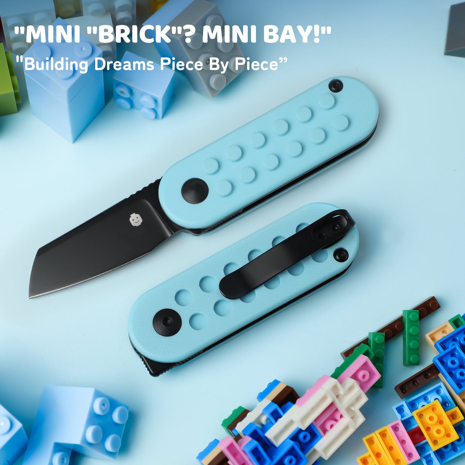 Mini Bay | 14C28N | Blue Brick G10 Handle | V2583A2