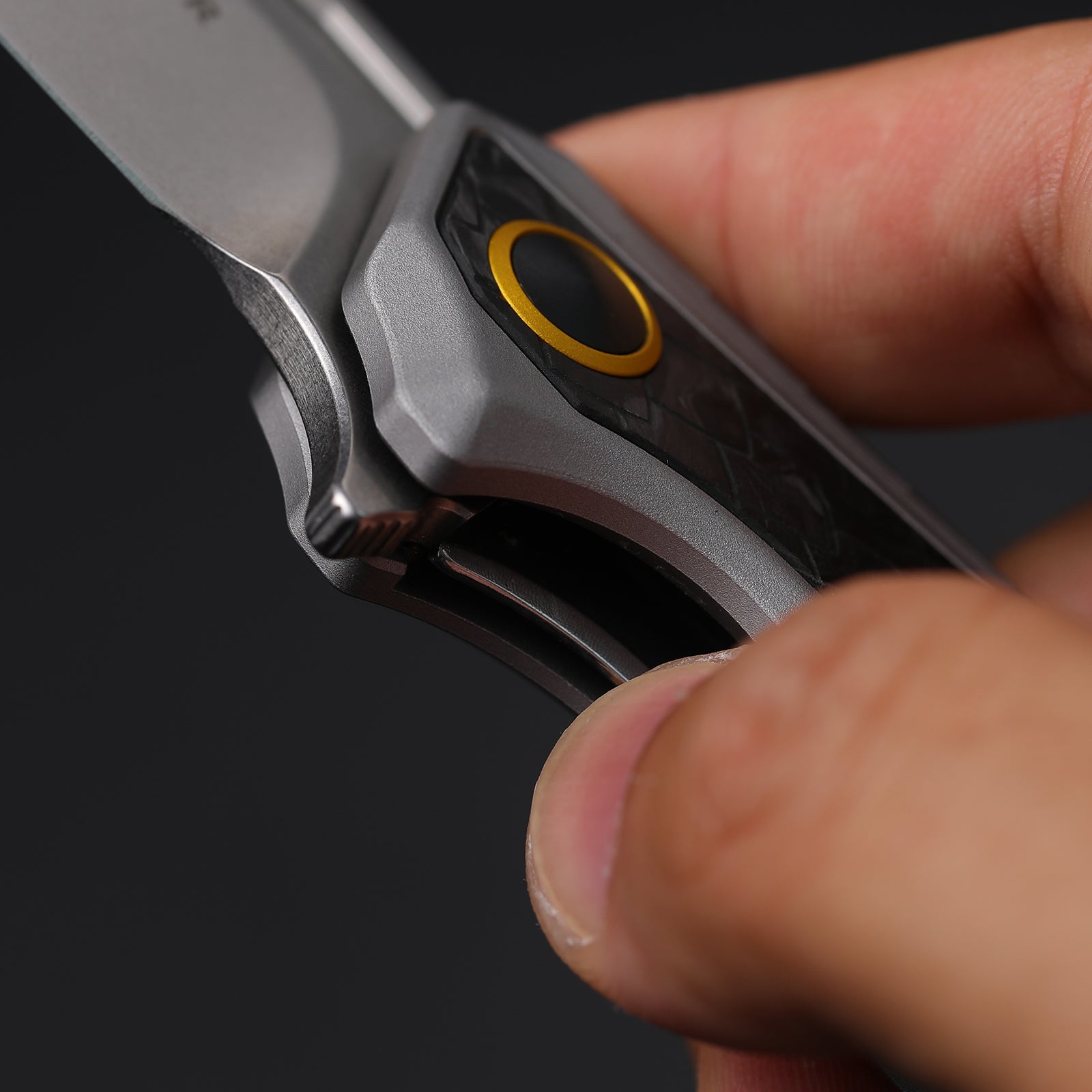 Draca | Flipper | S45VN | Aluminum & Crystallized Titanium | KizerB™ 4751A2