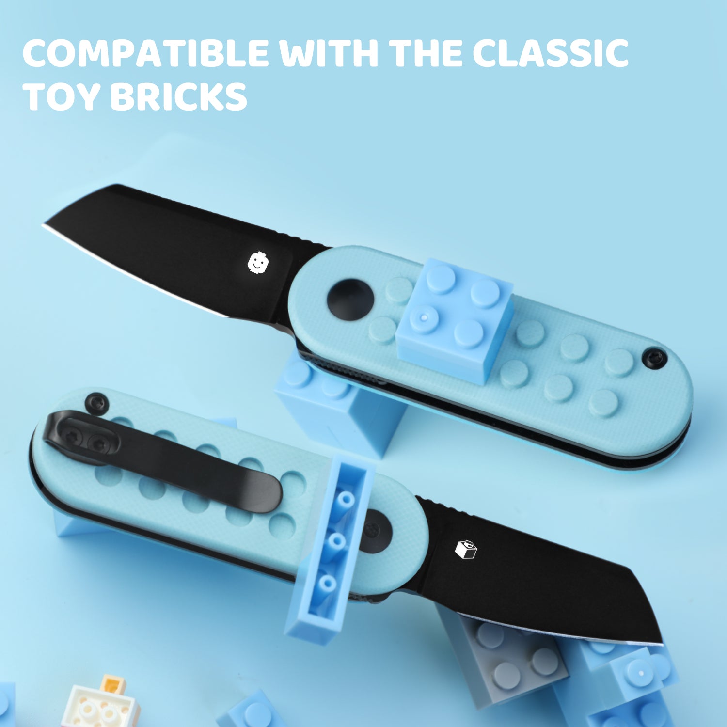 Mini Bay | 14C28N | Blue Brick G10 Handle | KizerV™ 2583A2