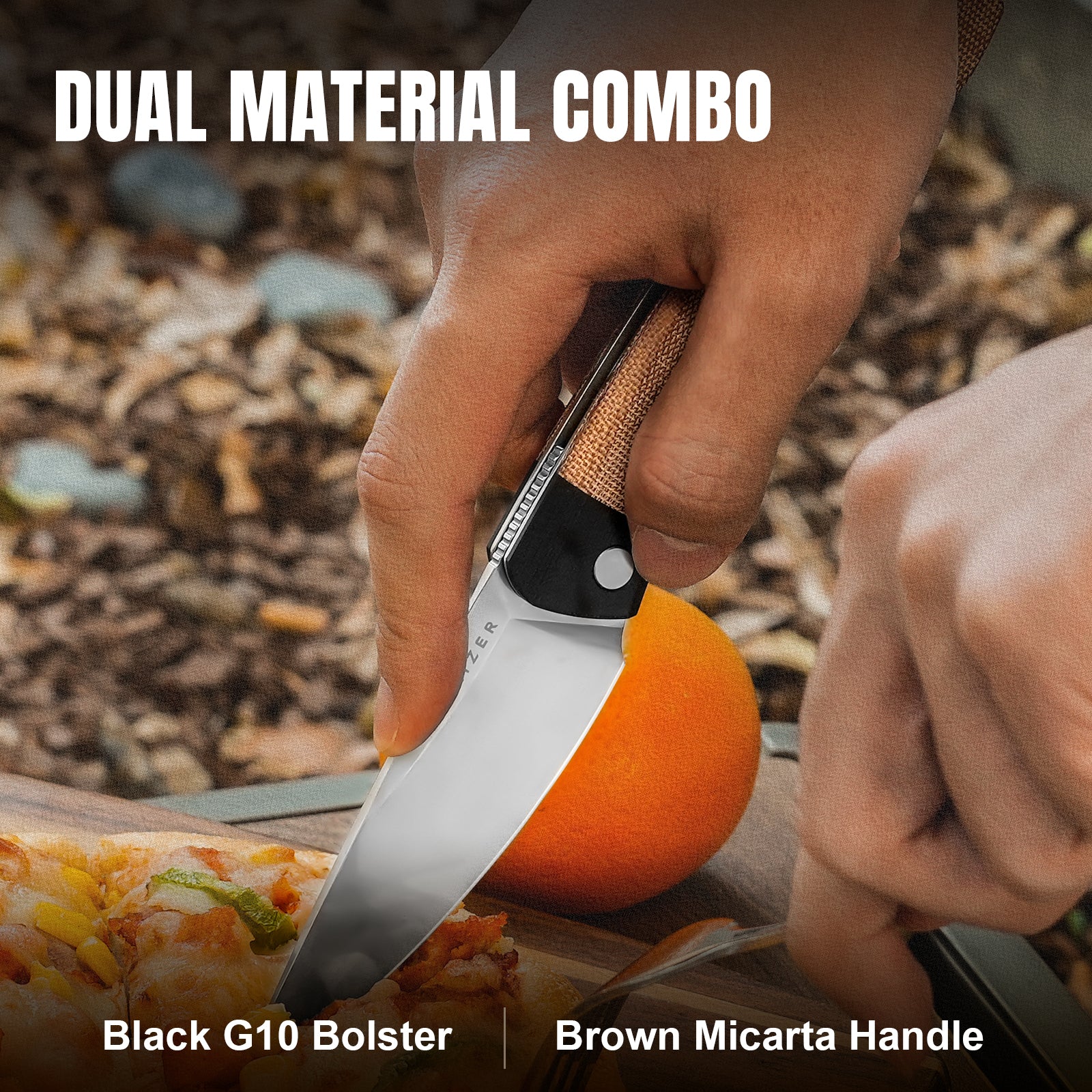 Momo | Nitro-V | Black G10+Micarta | KizerV™ 4663A2