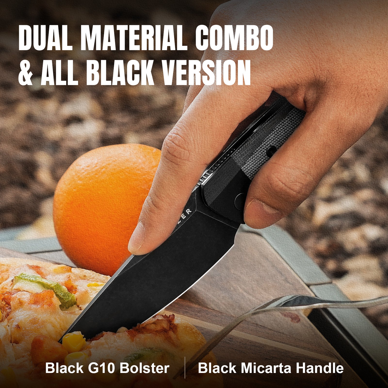 Momo | Nitro-V | Black G10+Micarta | KizerV™ 4663A1