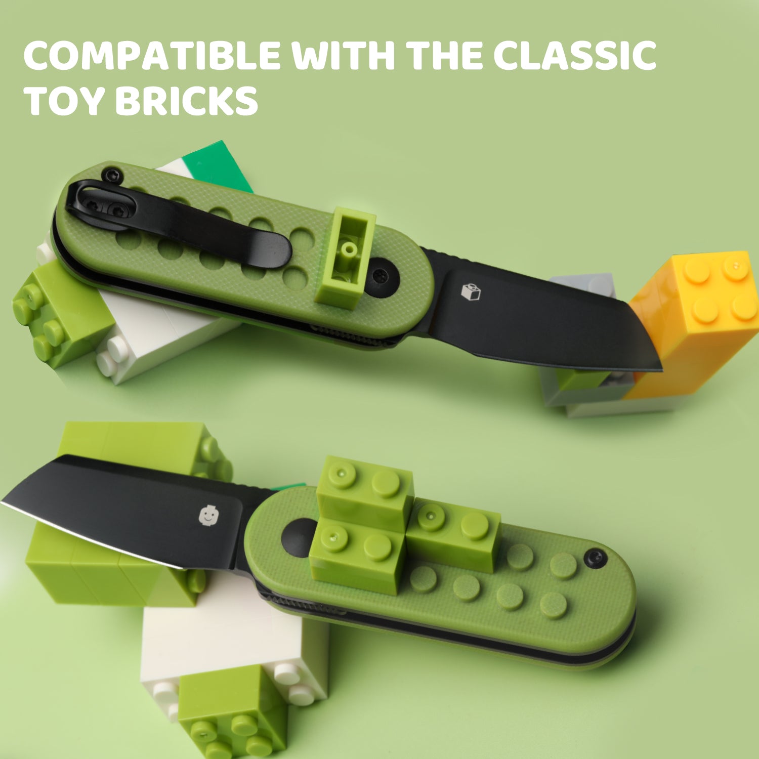 Mini Bay | 14C28N | Green Brick G10 Handle | V2583A3