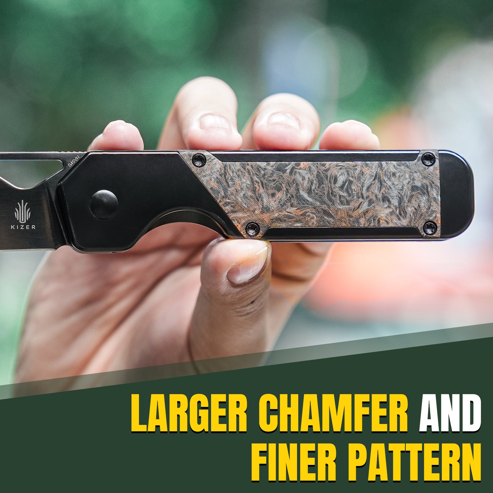 Militaw® | S45VN | Polished DLC | Titanium & Fatcarbon | KizerB™ 3634A3