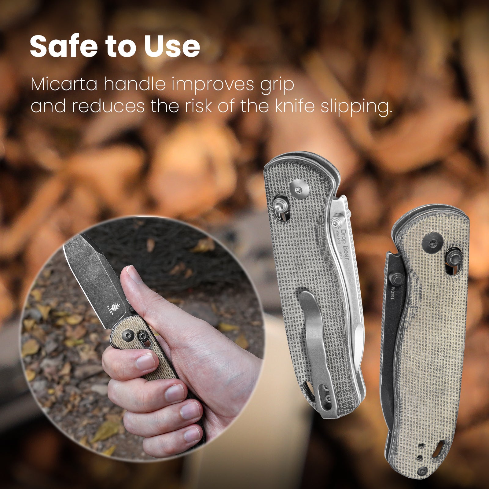 Drop Bear® | 154CM | Micarta | KizerV™ 3619C4