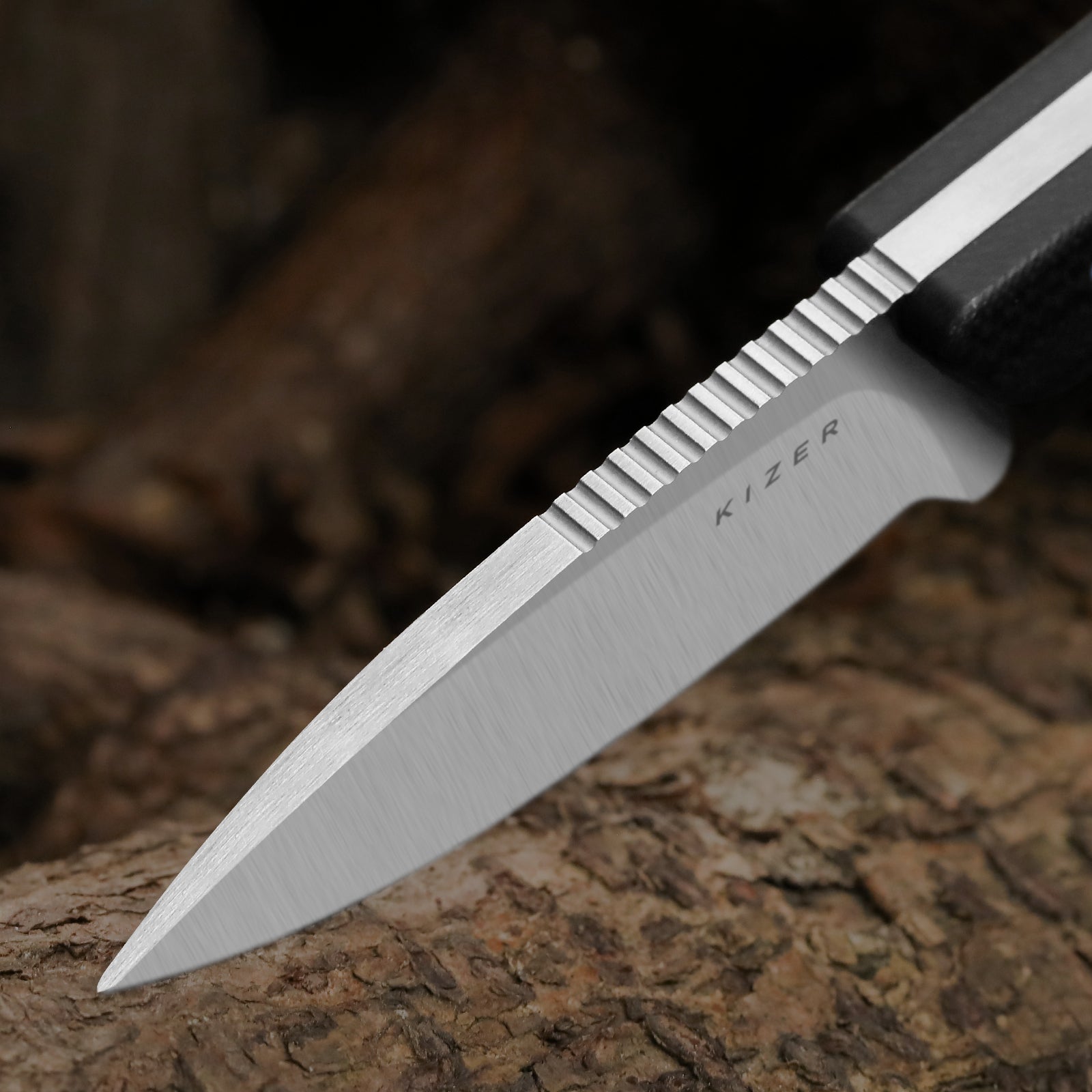 Whiskey Jack | Multiple Carry Options | Vortex Pattern Micarta | Skeletonized Tang | AEB-L | KizerV™ 1108A6
