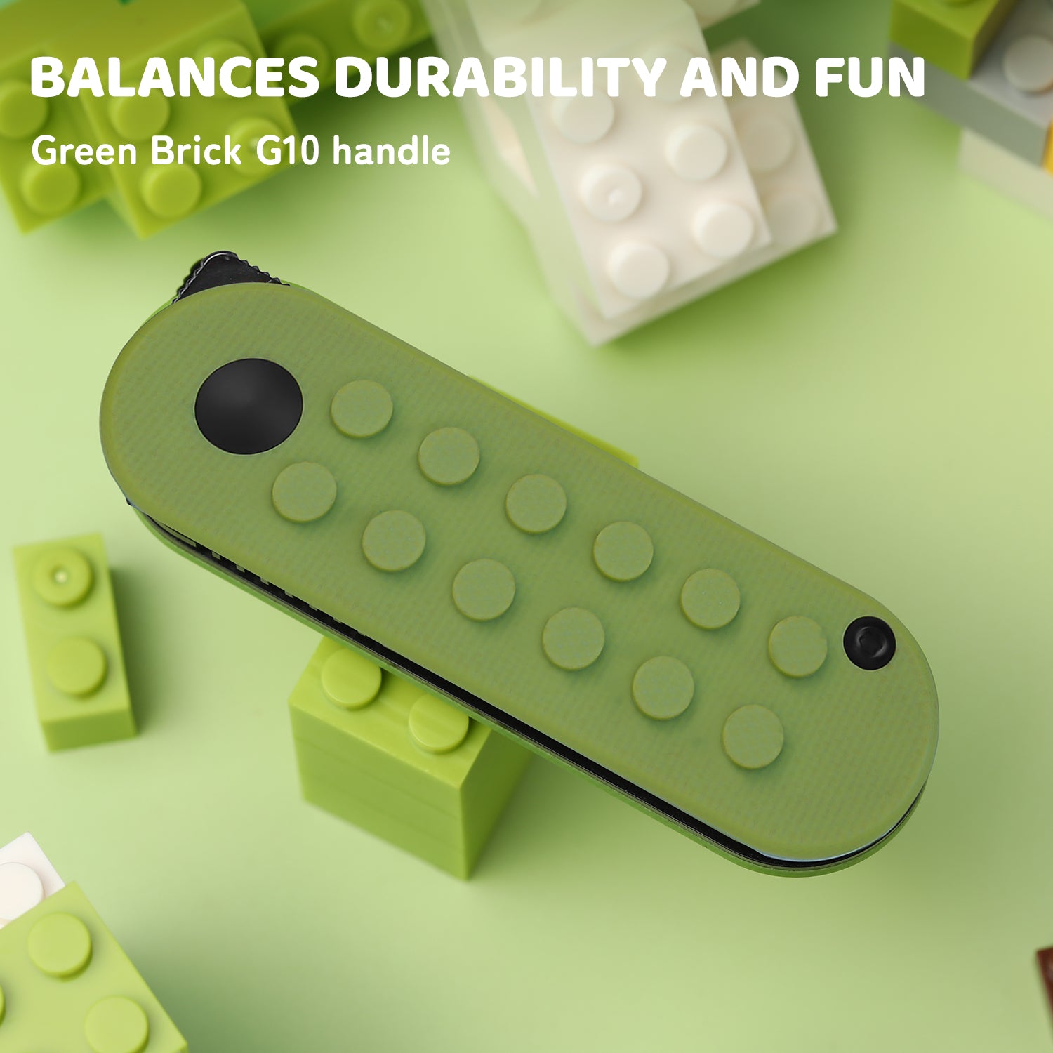 Mini Bay | 14C28N | Green Brick G10 Handle | V2583A3