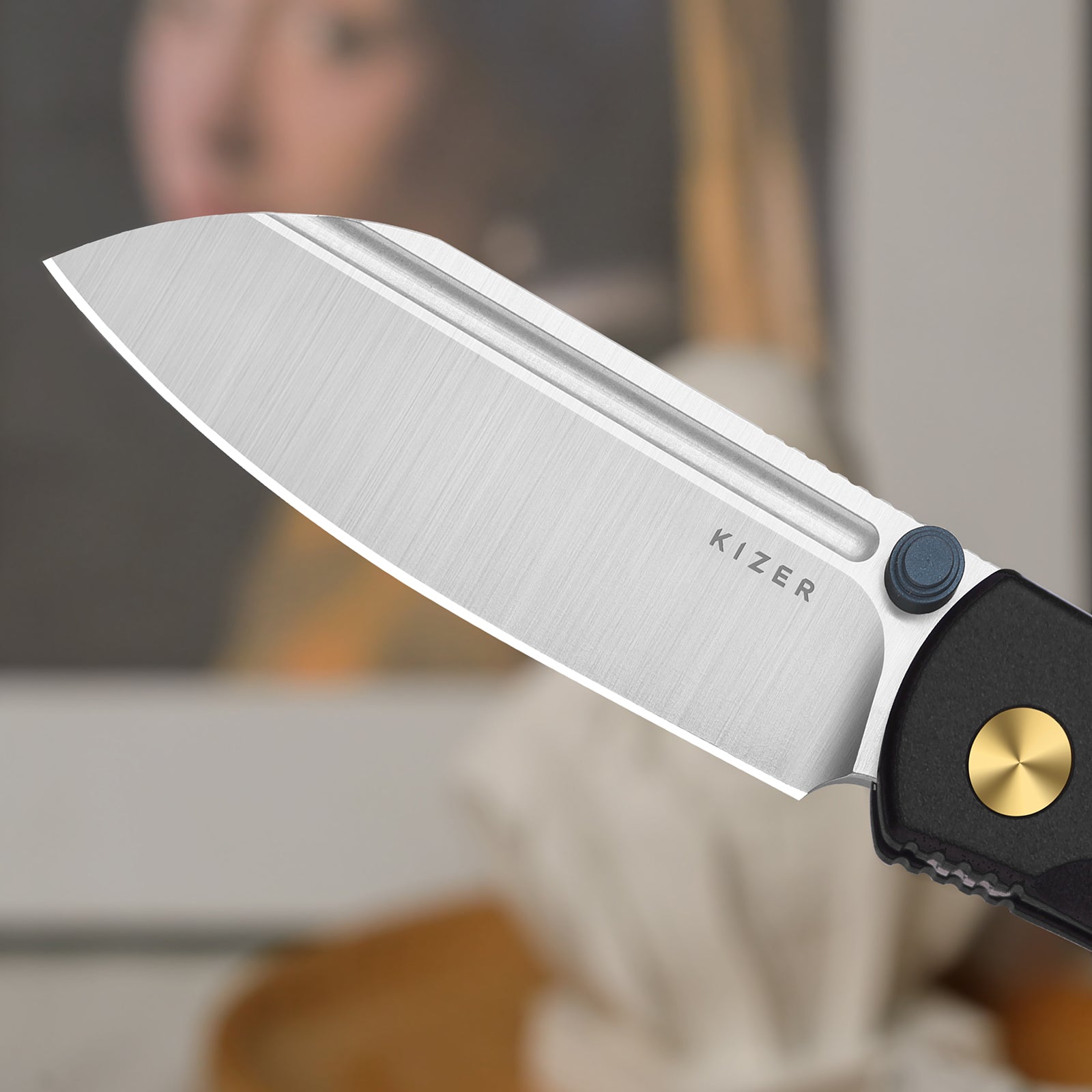 Renissance | Kizer Button Liner Lock™ | G10 | N690 Black PVD Coating | KizerV™ 3698A4
