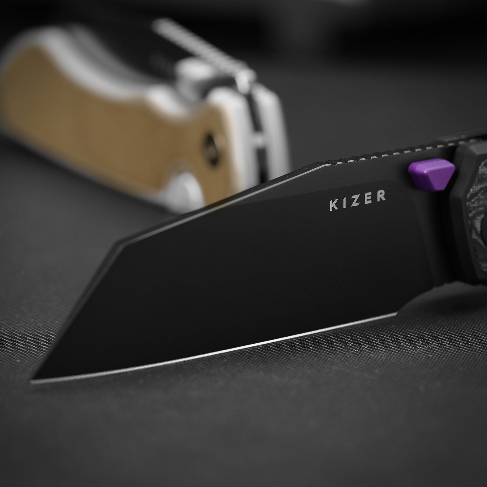 Wharning | Kizer Button Liner Lock™ | WHARNCLIFF | S45VN | KizerB™ 3738A2