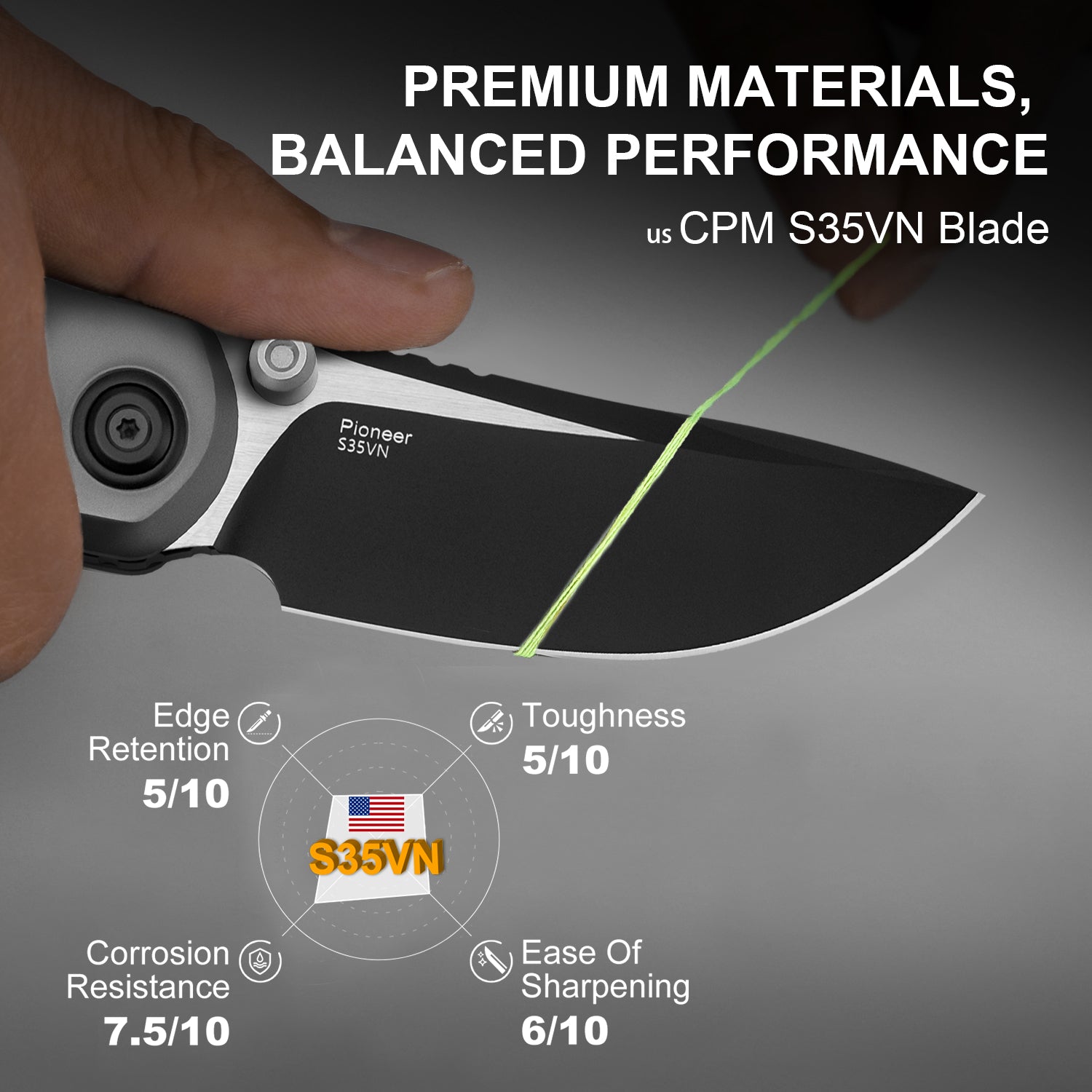 PIONEER | S35VN | Blue Canyon & Titanium | ZX-FK03A5 | KIZERX®