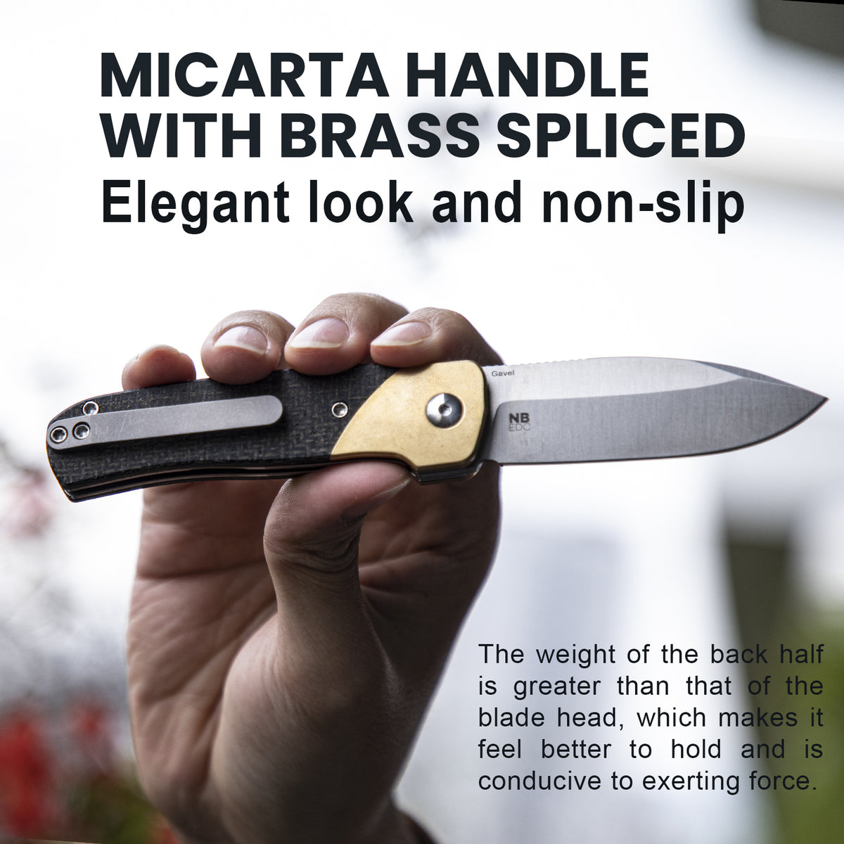 Gavel | 154CM | Brass+Micarta | V3661C1