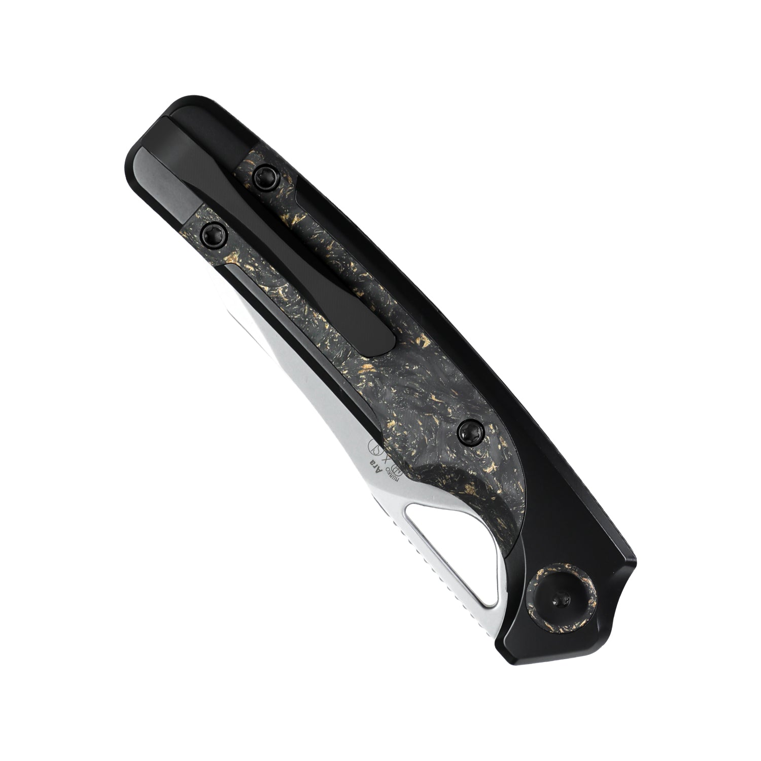 Ara | S45VN | Titanium & Carbon Fiber Gold Flake | KizerB™ 3729A1